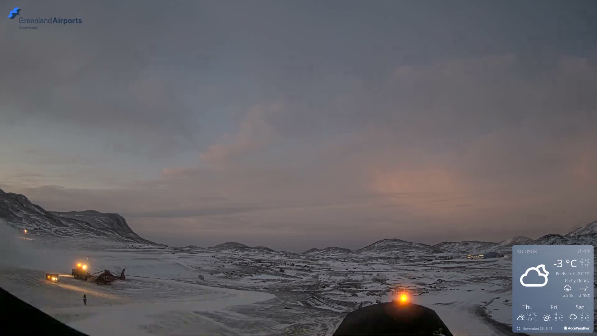 Kulusuk Airport West Towards Live Cam KUS / BGKK- Kulusuk, Sermersooq, Greenland, Denmark