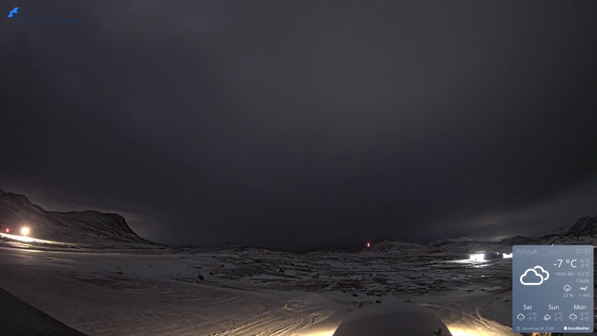 Kulusuk Airport West Towards Live Cam KUS / BGKK- Kulusuk, Sermersooq, Greenland, Denmark