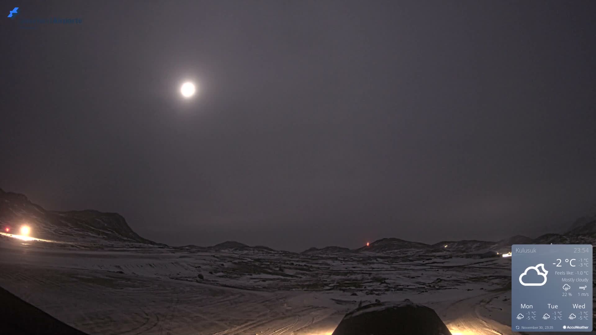 Kulusuk Airport West Towards Live Cam KUS / BGKK- Kulusuk, Sermersooq, Greenland, Denmark