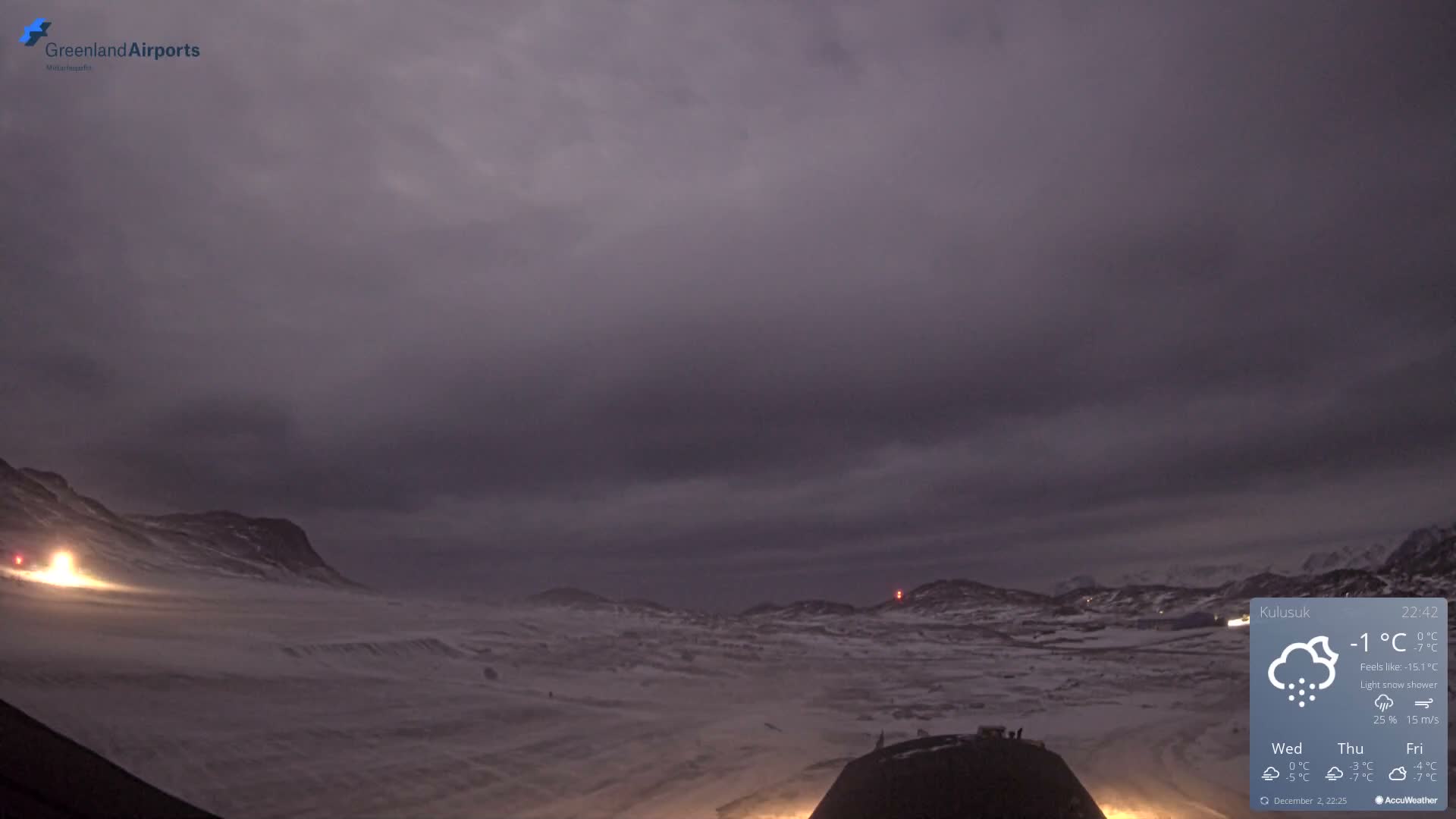 Kulusuk Airport West Towards Live Cam KUS / BGKK- Kulusuk, Sermersooq, Greenland, Denmark