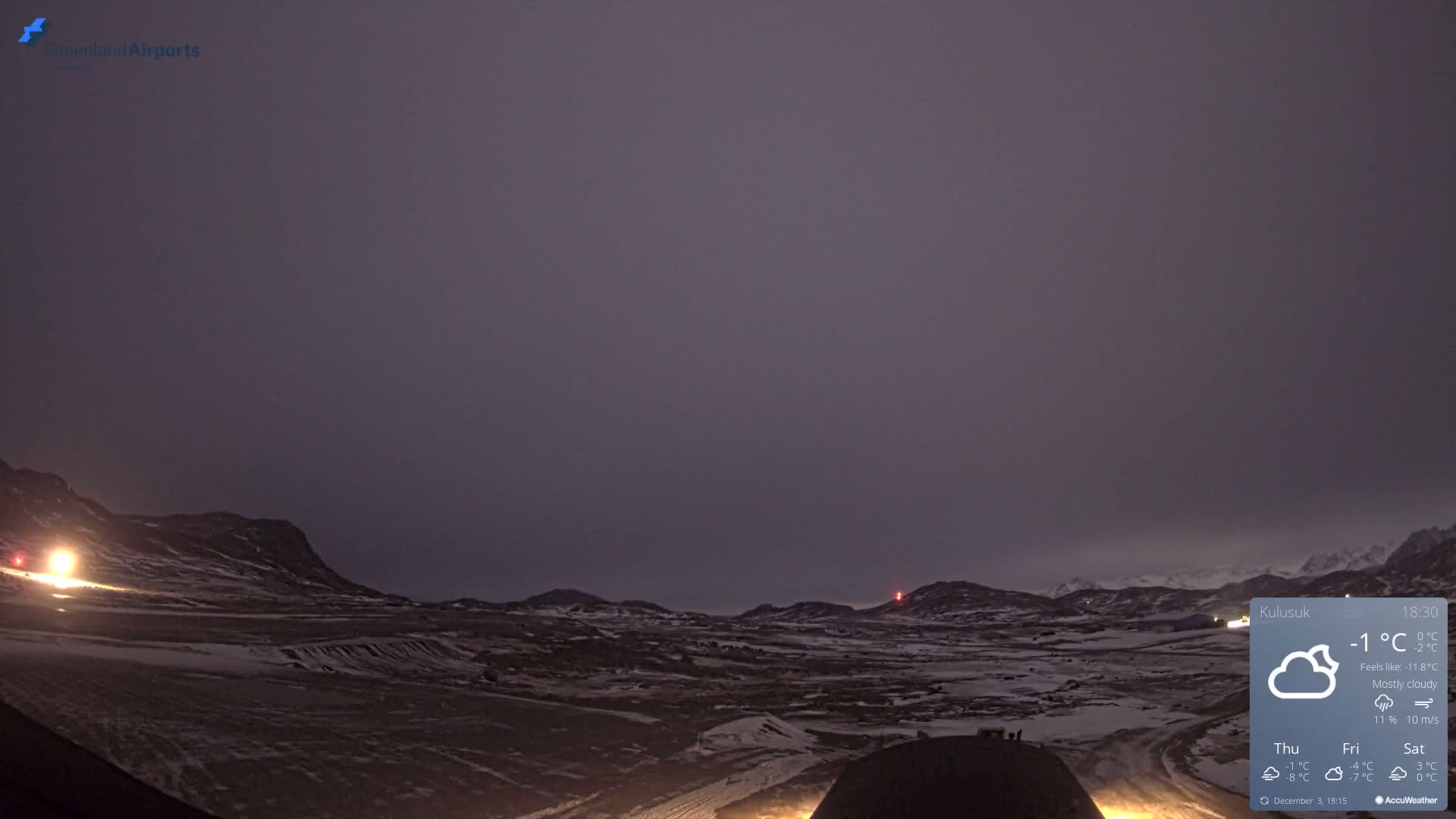 Kulusuk Airport West Towards Live Cam KUS / BGKK- Kulusuk, Sermersooq, Greenland, Denmark