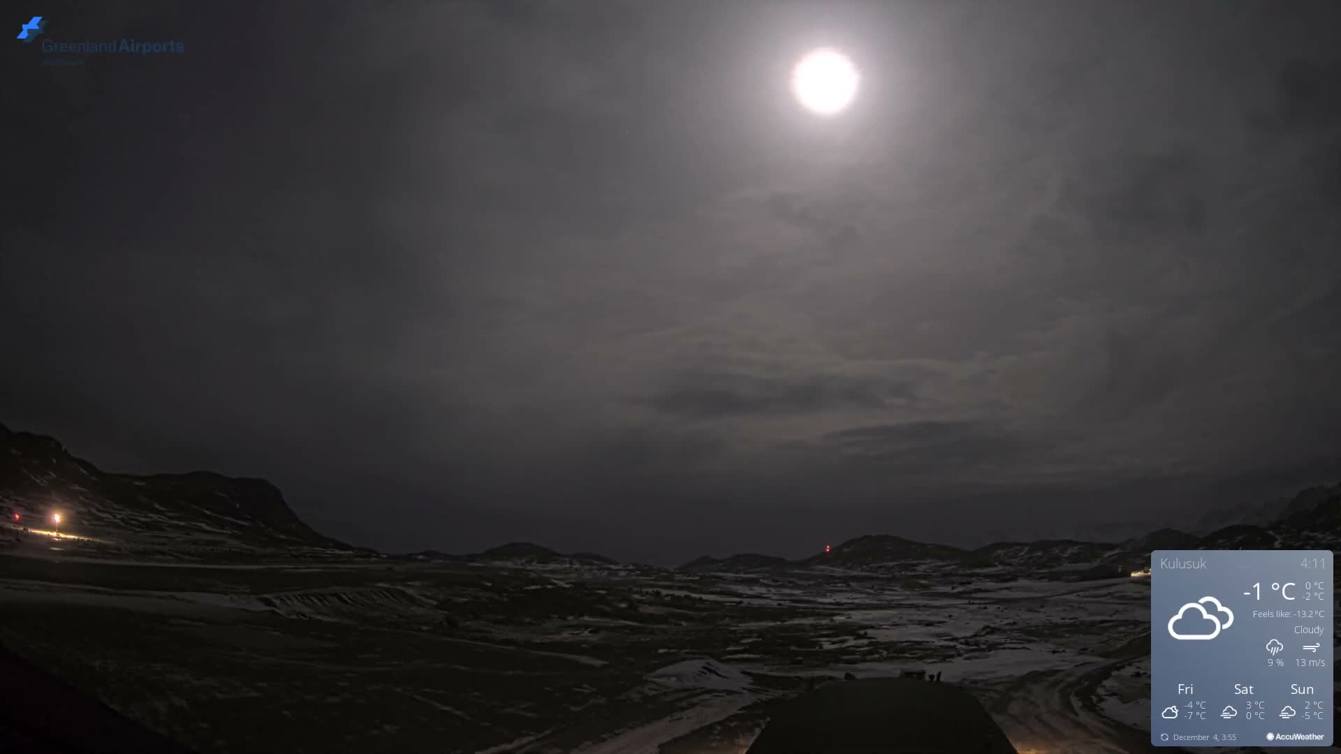 Kulusuk Airport West Towards Live Cam KUS / BGKK- Kulusuk, Sermersooq, Greenland, Denmark