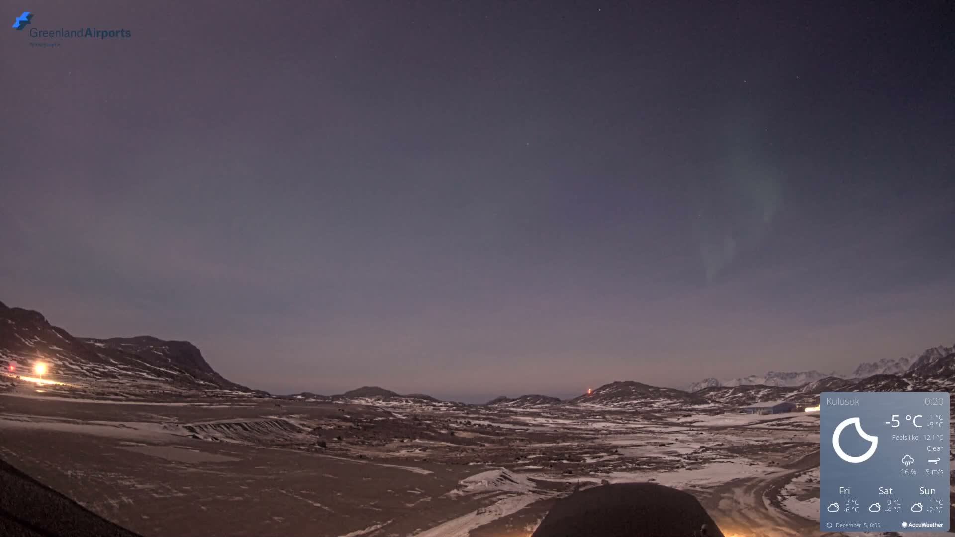 Kulusuk Airport West Towards Live Cam KUS / BGKK- Kulusuk, Sermersooq, Greenland, Denmark