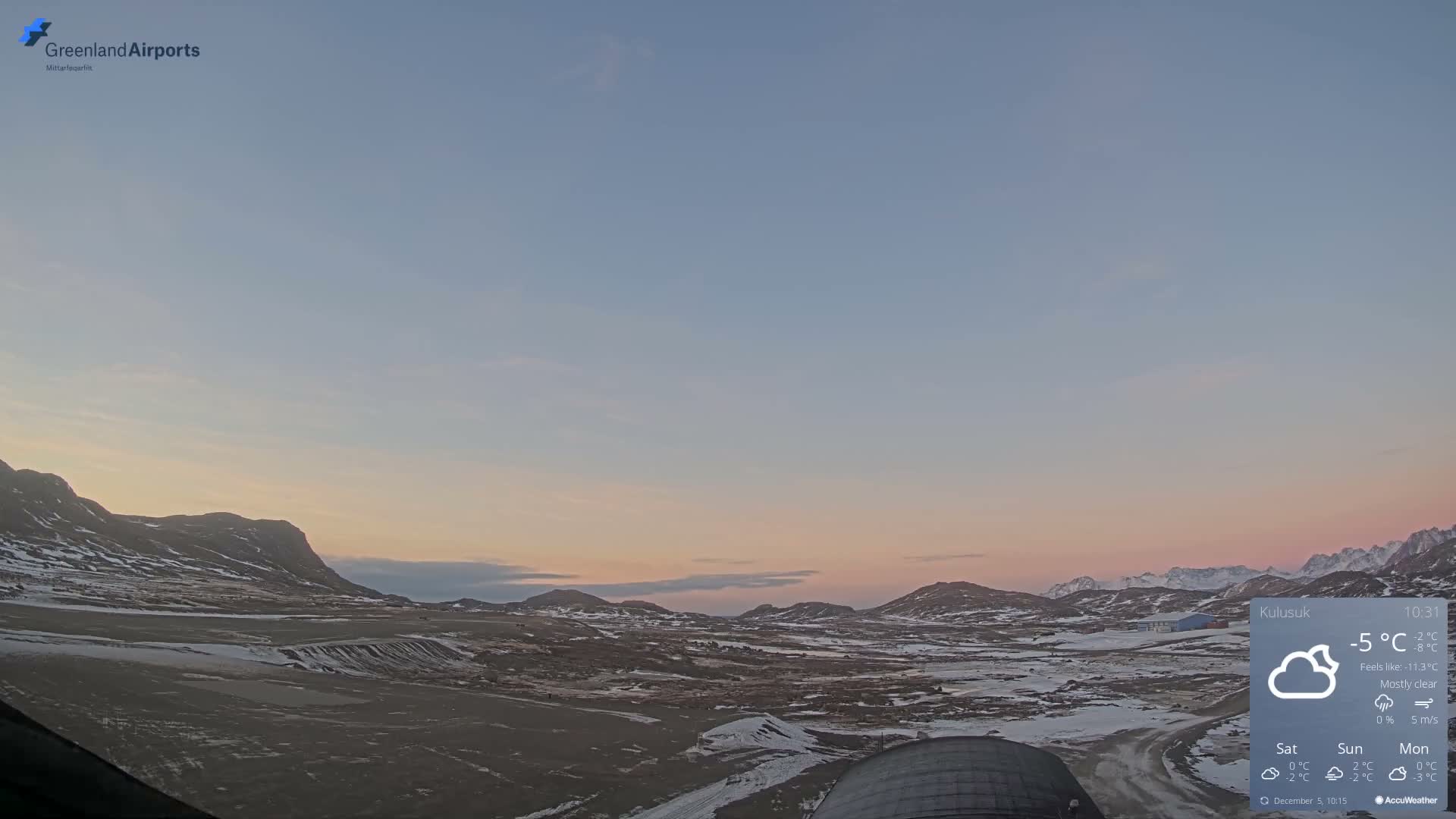 Kulusuk Airport West Towards Live Cam KUS / BGKK- Kulusuk, Sermersooq, Greenland, Denmark