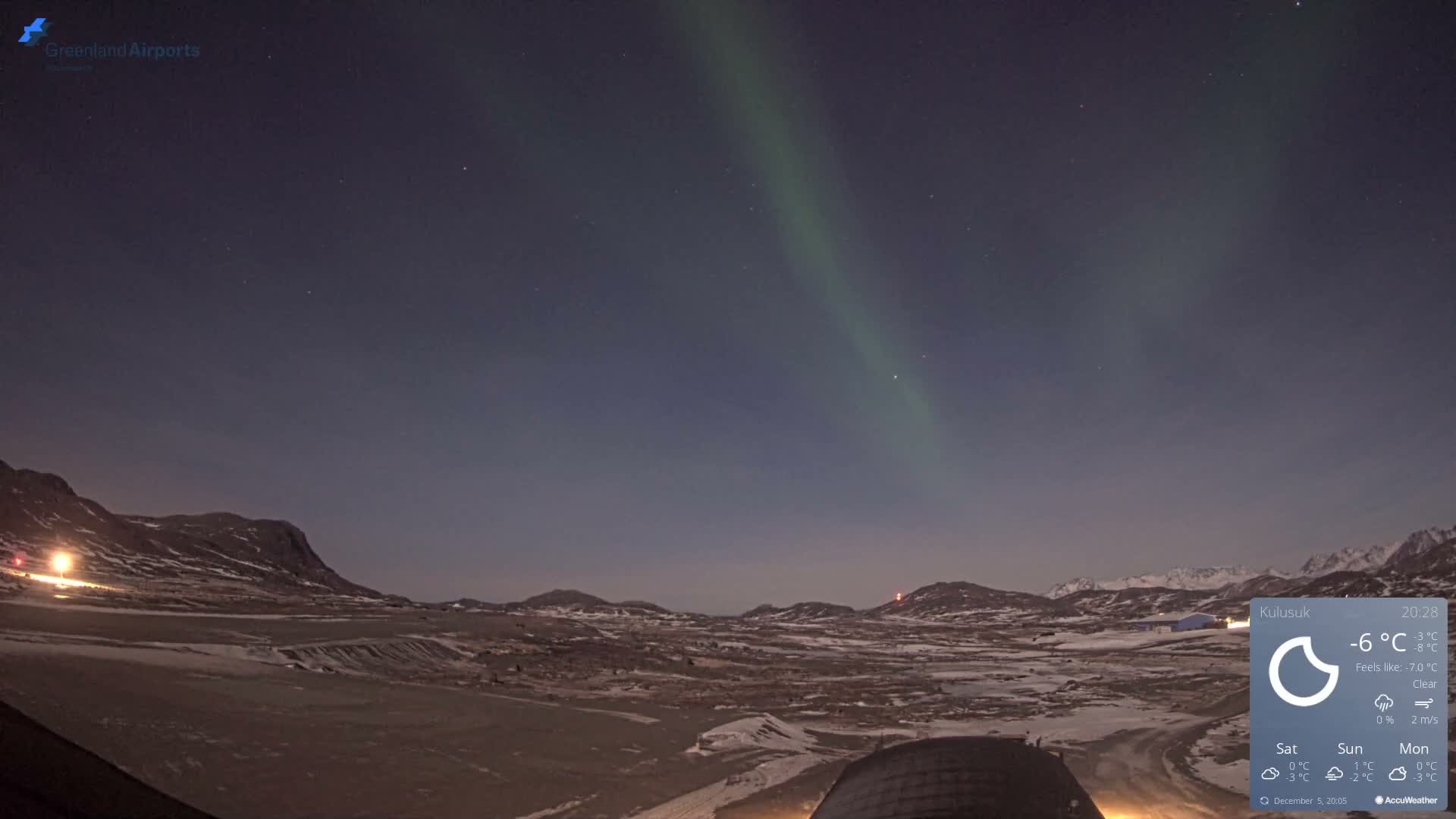 Kulusuk Airport West Towards Live Cam KUS / BGKK- Kulusuk, Sermersooq, Greenland, Denmark