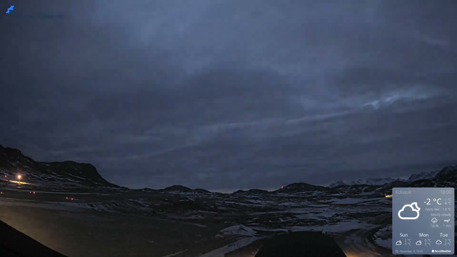 Kulusuk Airport West Towards Live Cam KUS / BGKK- Kulusuk, Sermersooq, Greenland, Denmark