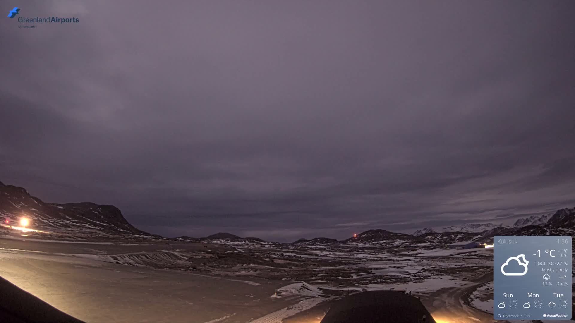 Kulusuk Airport West Towards Live Cam KUS / BGKK- Kulusuk, Sermersooq, Greenland, Denmark