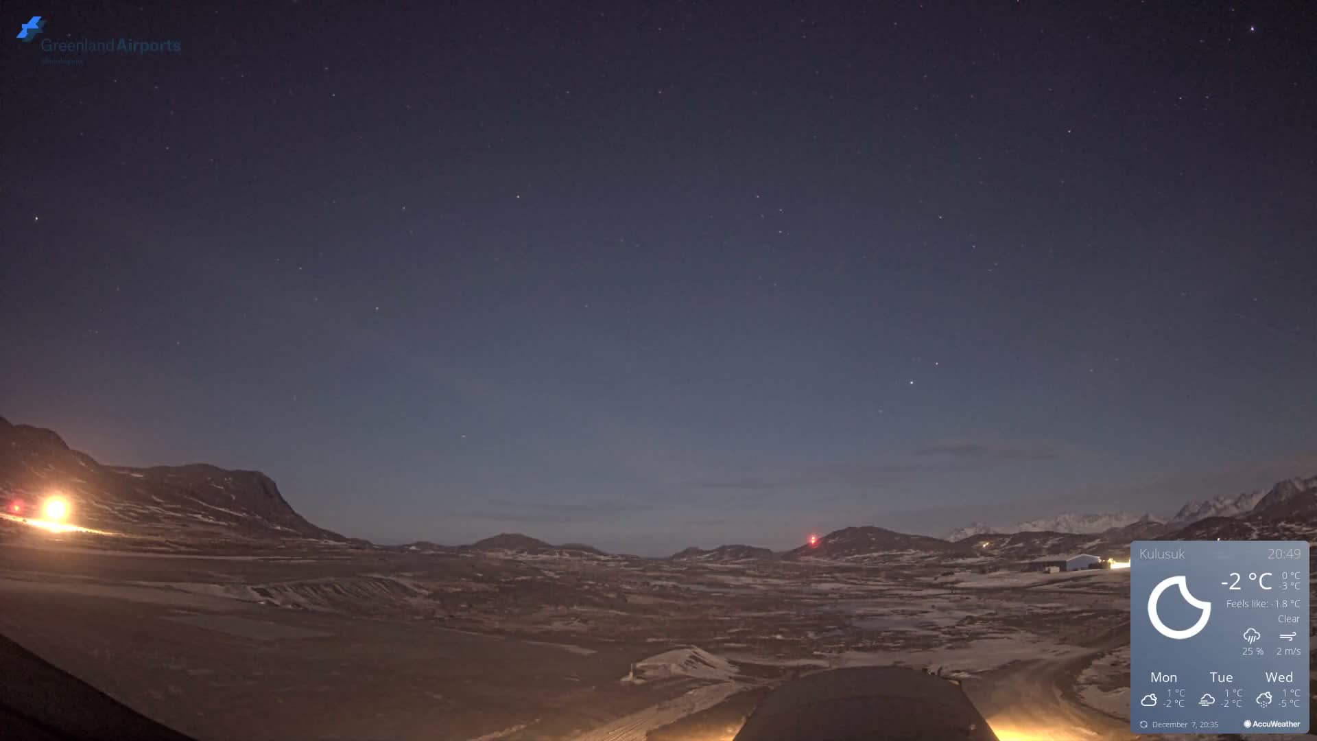 Kulusuk Airport West Towards Live Cam KUS / BGKK- Kulusuk, Sermersooq, Greenland, Denmark