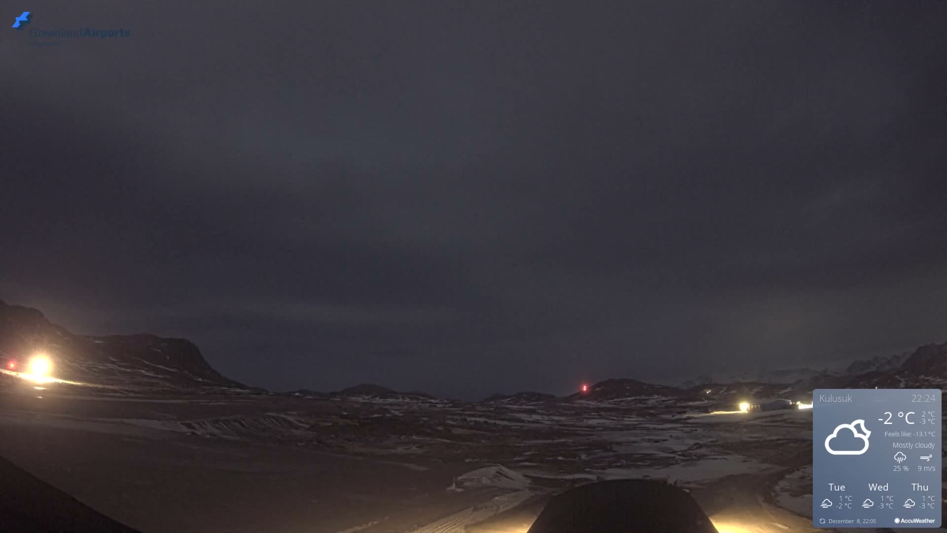 Kulusuk Airport West Towards Live Cam KUS / BGKK- Kulusuk, Sermersooq, Greenland, Denmark