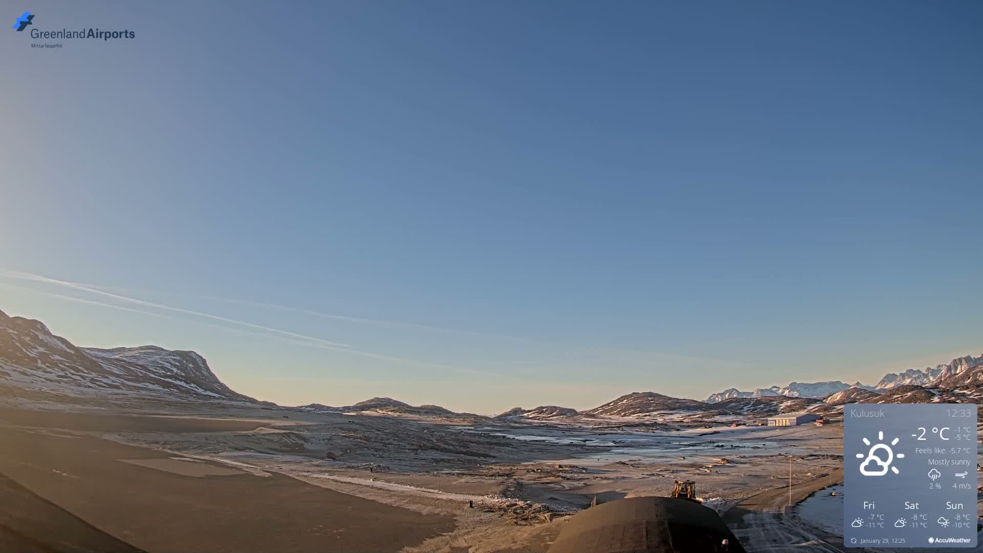 Kulusuk Airport West Towards Live Cam KUS / BGKK- Kulusuk, Sermersooq, Greenland, Denmark