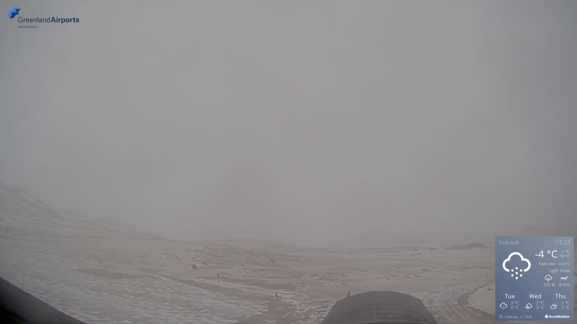 Kulusuk Airport West Towards Live Cam KUS / BGKK- Kulusuk, Sermersooq, Greenland, Denmark