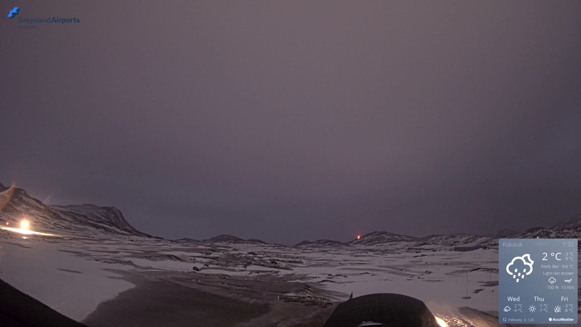 Kulusuk Airport West Towards Live Cam KUS / BGKK- Kulusuk, Sermersooq, Greenland, Denmark