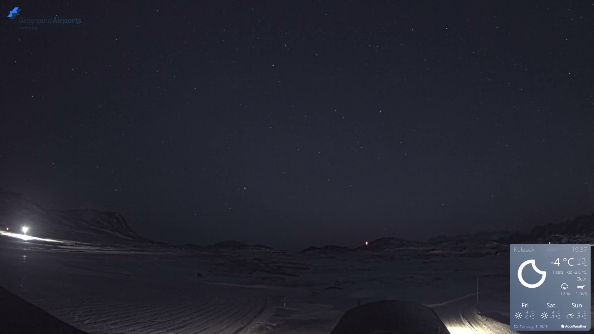 Kulusuk Airport West Towards Live Cam KUS / BGKK- Kulusuk, Sermersooq, Greenland, Denmark