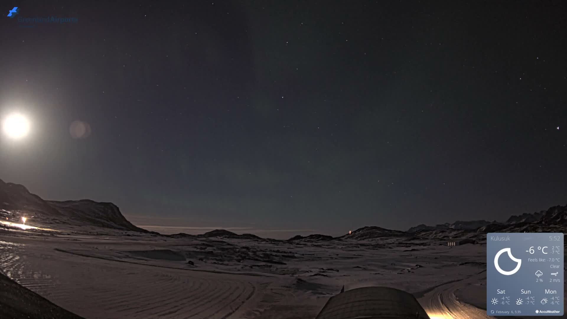 Kulusuk Airport West Towards Live Cam KUS / BGKK- Kulusuk, Sermersooq, Greenland, Denmark