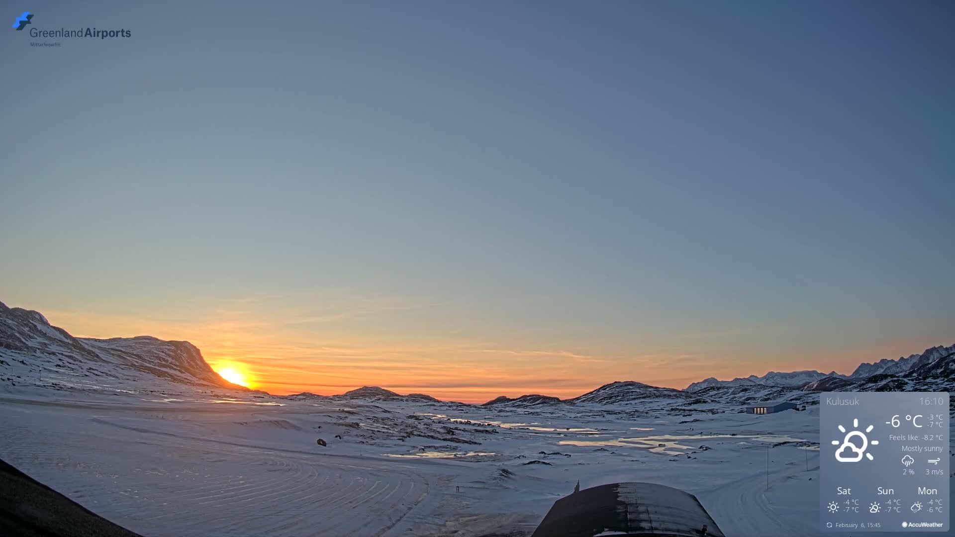 Kulusuk Airport West Towards Live Cam KUS / BGKK- Kulusuk, Sermersooq, Greenland, Denmark