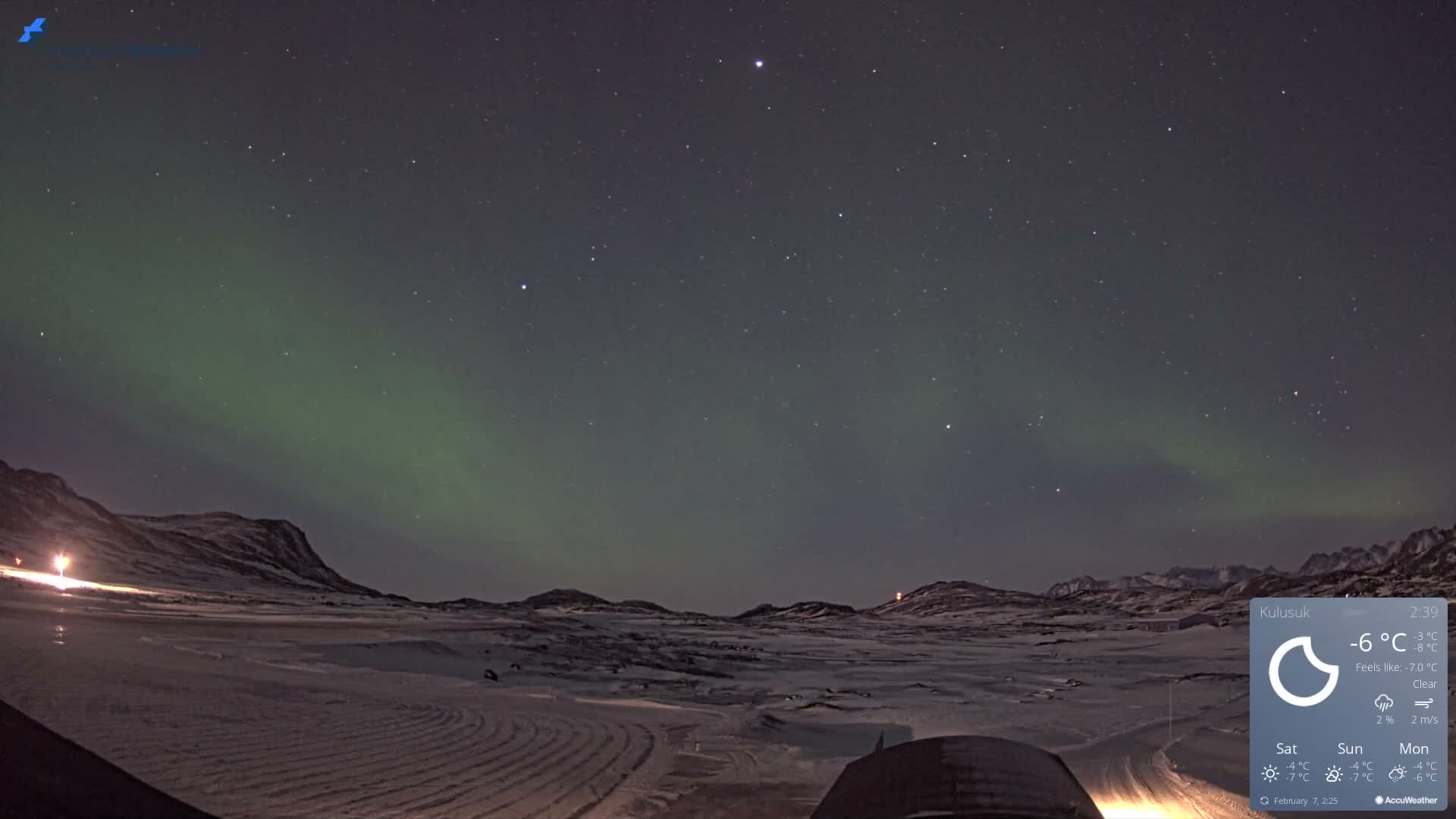 Kulusuk Airport West Towards Live Cam KUS / BGKK- Kulusuk, Sermersooq, Greenland, Denmark