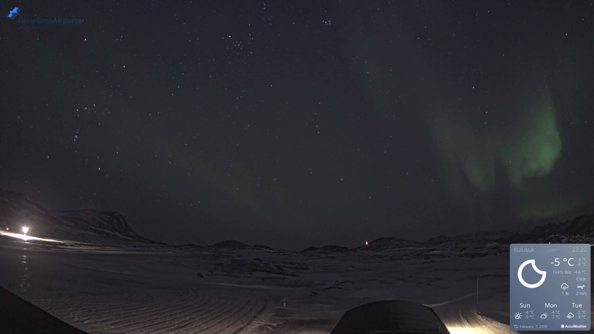Kulusuk Airport West Towards Live Cam KUS / BGKK- Kulusuk, Sermersooq, Greenland, Denmark