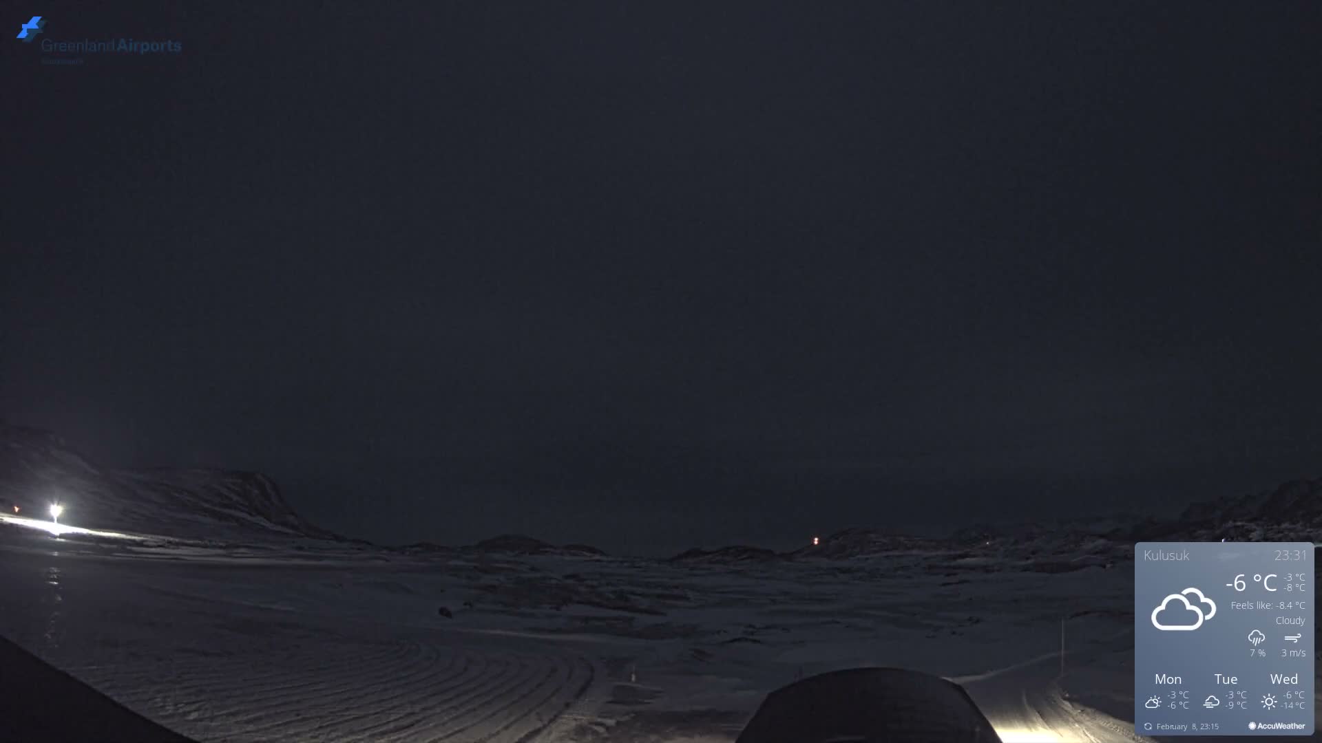 Kulusuk Airport West Towards Live Cam KUS / BGKK- Kulusuk, Sermersooq, Greenland, Denmark