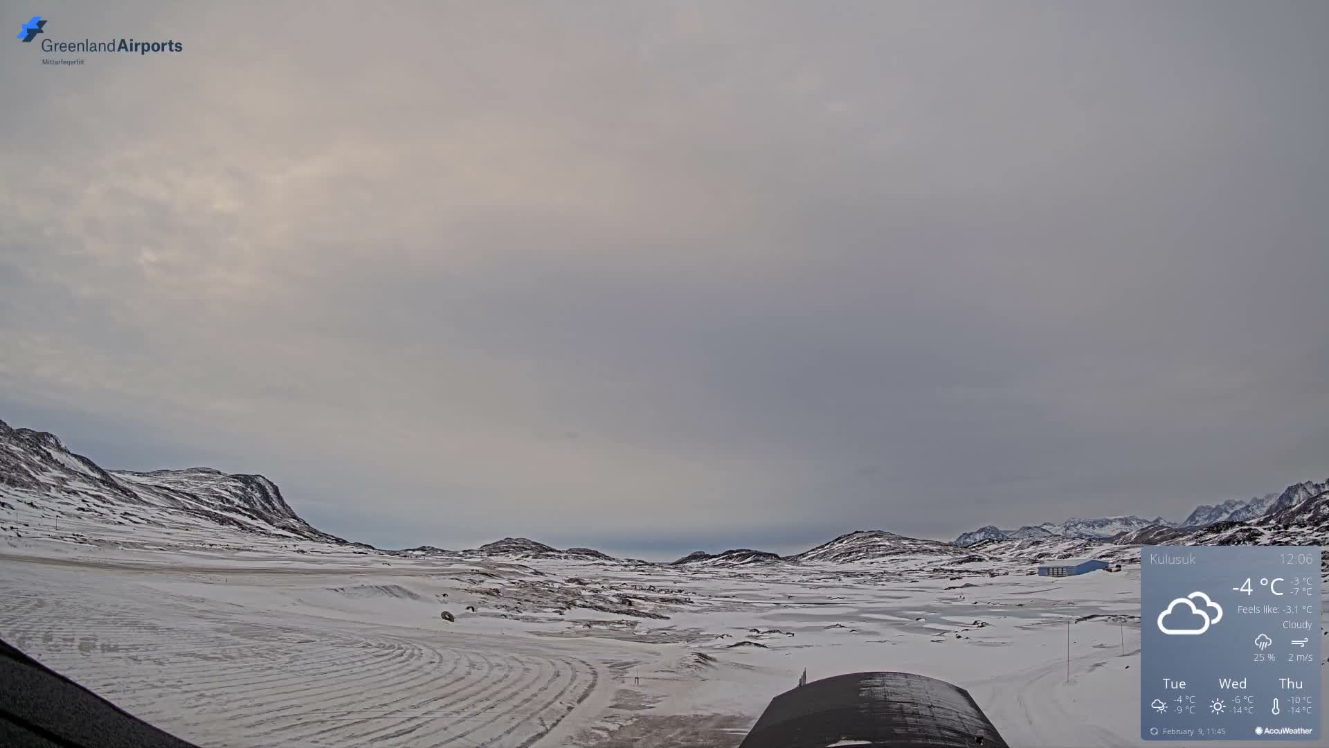 Kulusuk Airport West Towards Live Cam KUS / BGKK- Kulusuk, Sermersooq, Greenland, Denmark