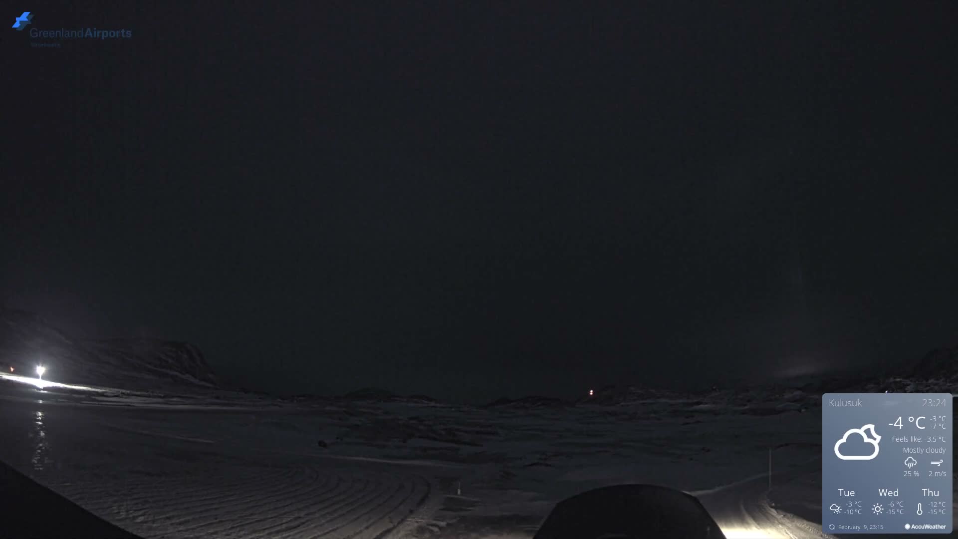 Kulusuk Airport West Towards Live Cam KUS / BGKK- Kulusuk, Sermersooq, Greenland, Denmark
