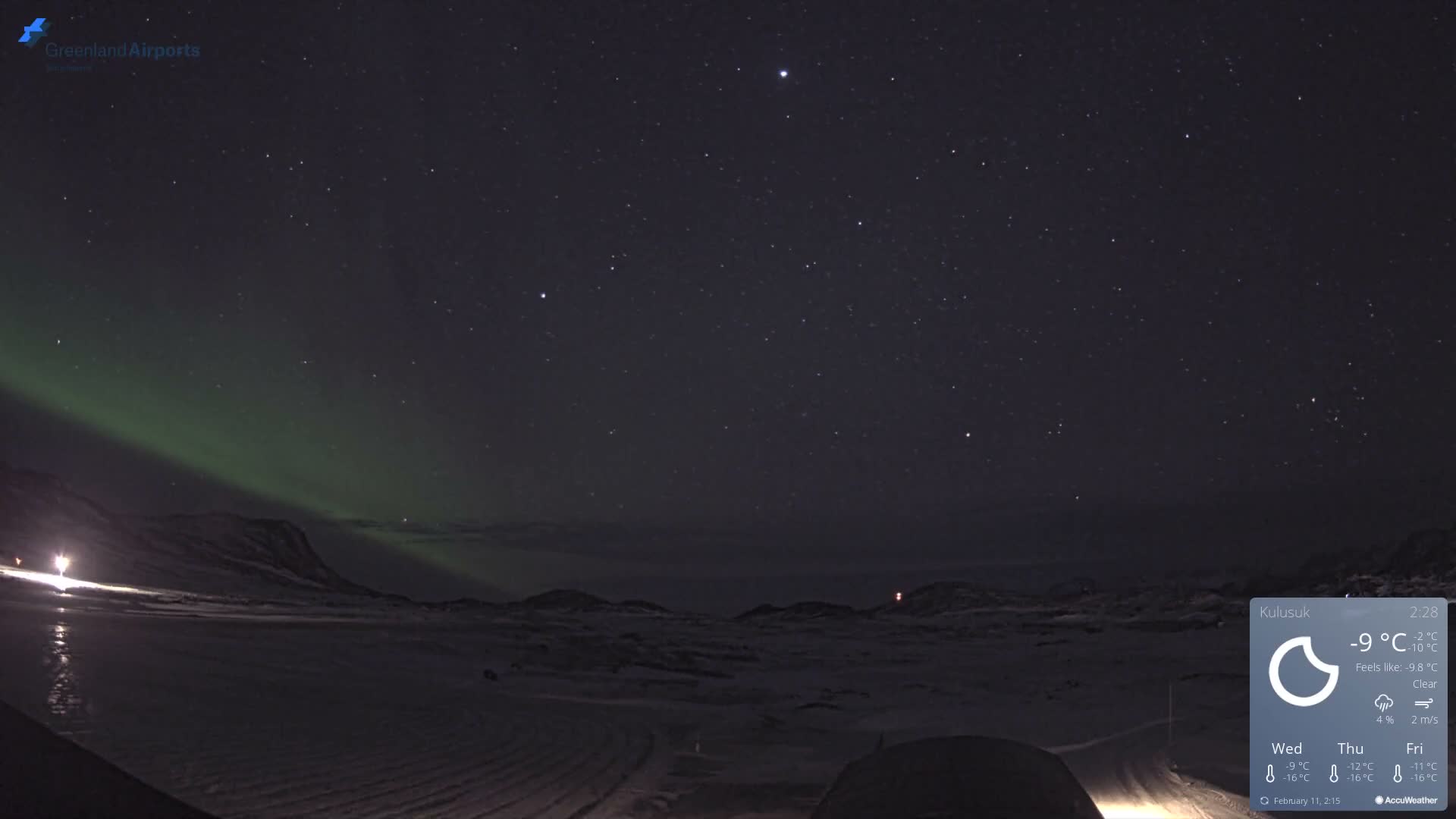 Kulusuk Airport West Towards Live Cam KUS / BGKK- Kulusuk, Sermersooq, Greenland, Denmark
