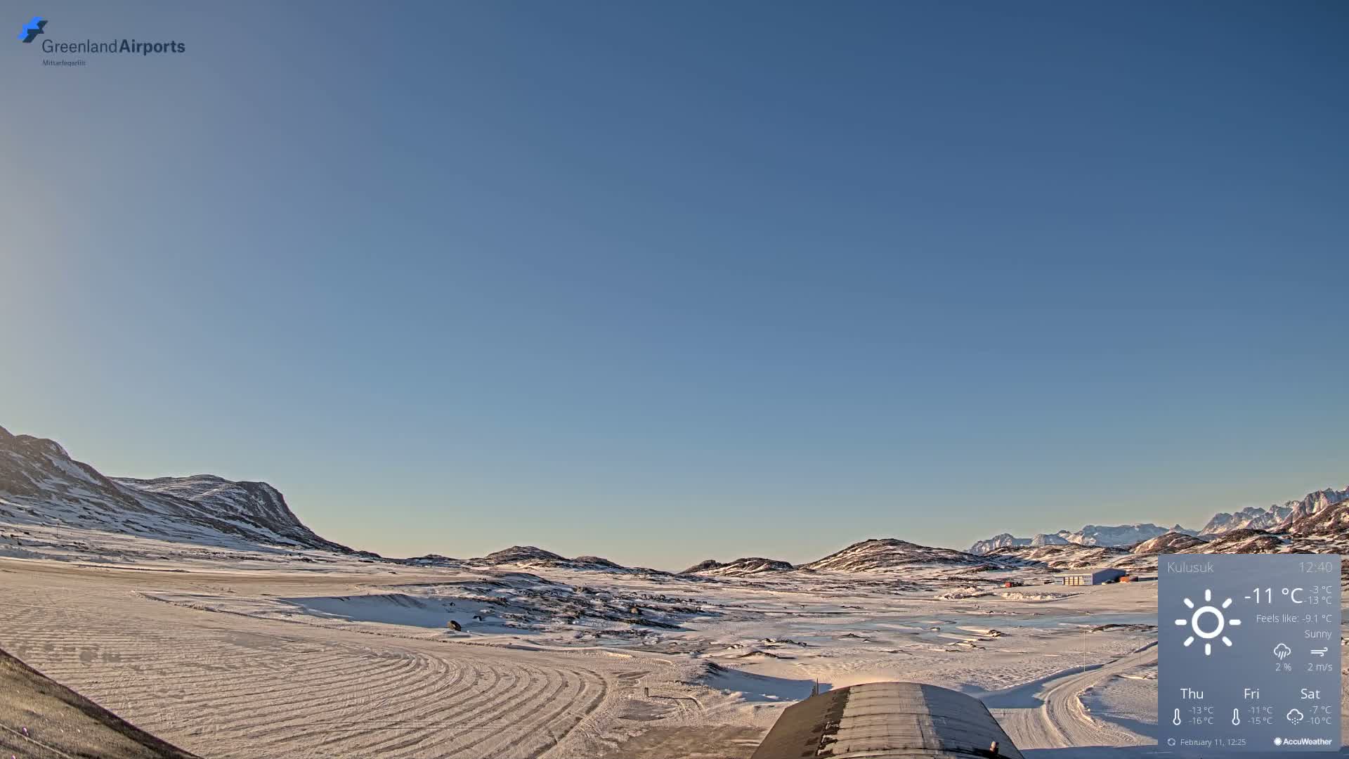 Kulusuk Airport West Towards Live Cam KUS / BGKK- Kulusuk, Sermersooq, Greenland, Denmark