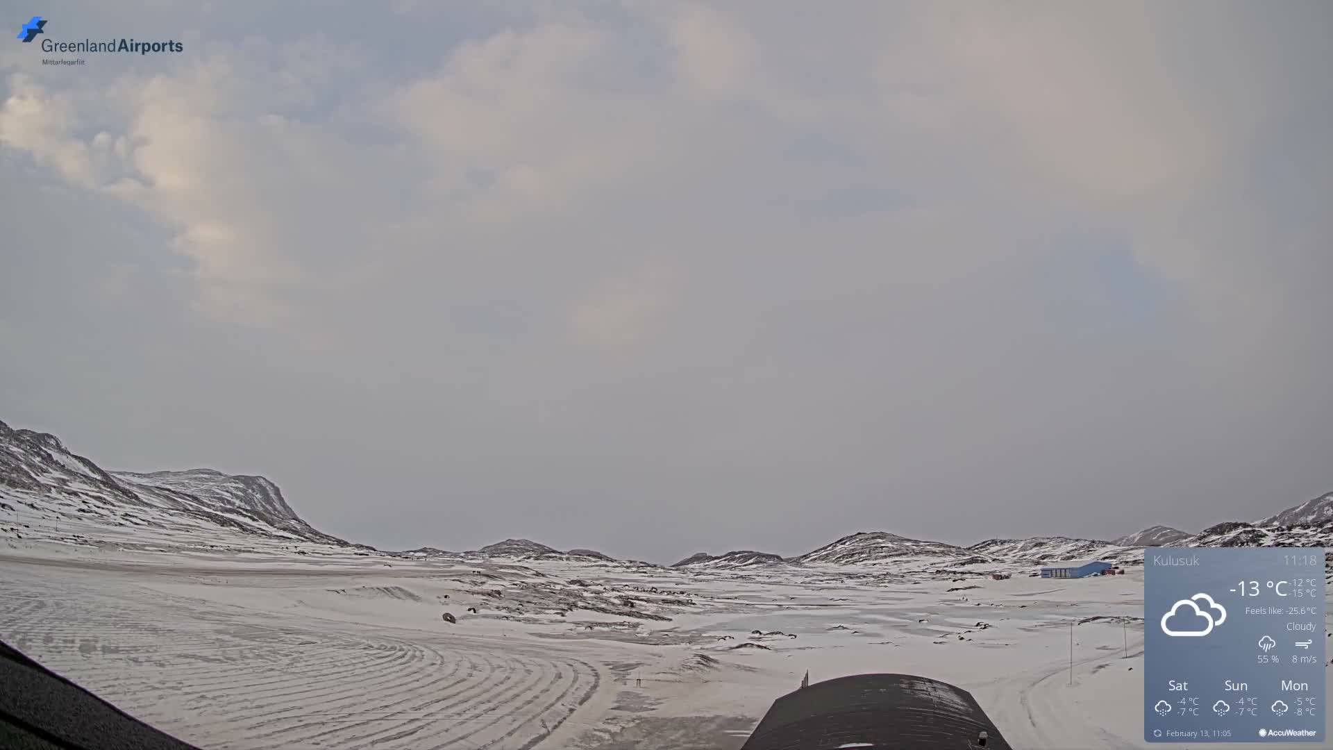 Kulusuk Airport West Towards Live Cam KUS / BGKK- Kulusuk, Sermersooq, Greenland, Denmark