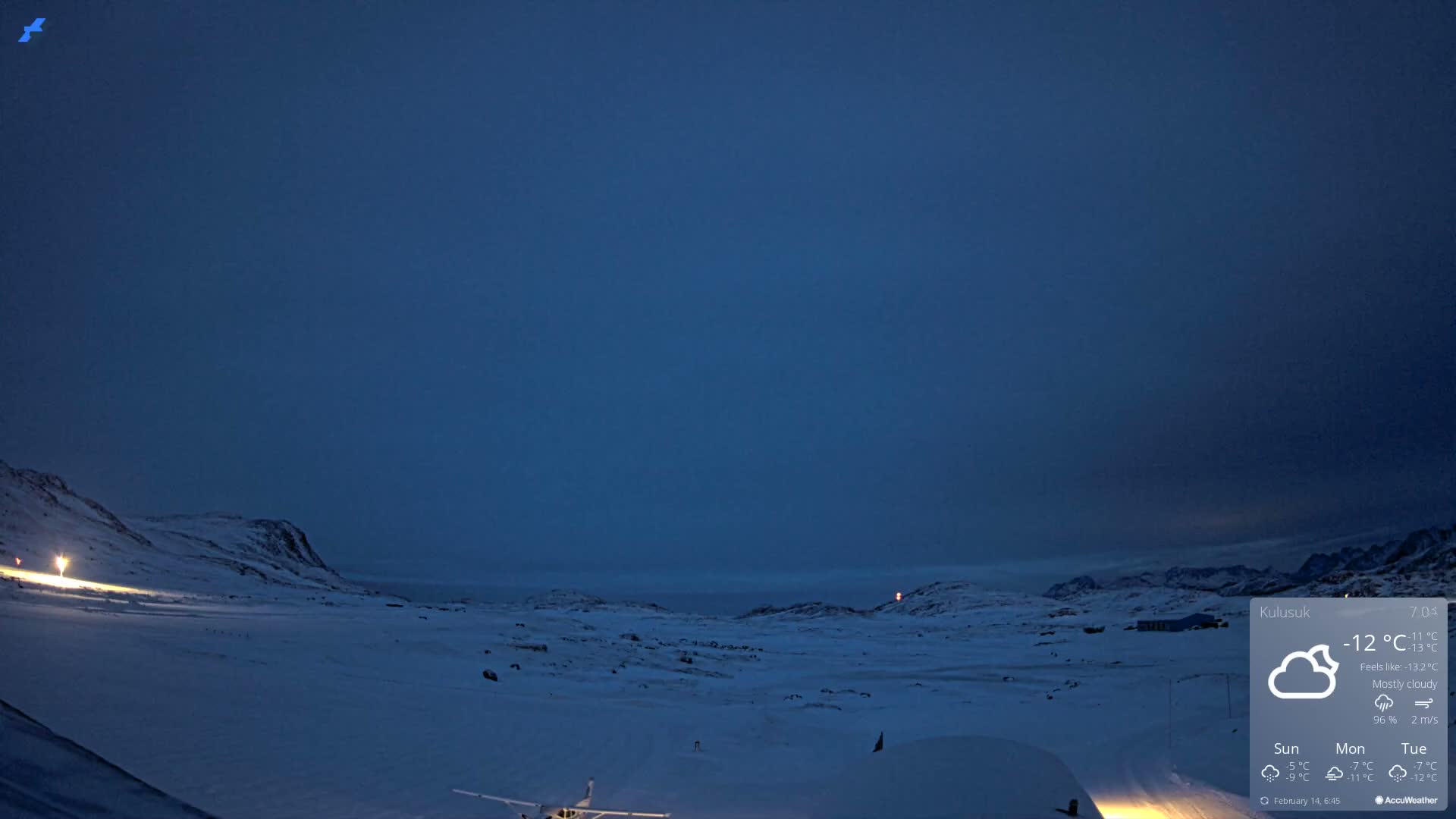 Kulusuk Airport West Towards Live Cam KUS / BGKK- Kulusuk, Sermersooq, Greenland, Denmark