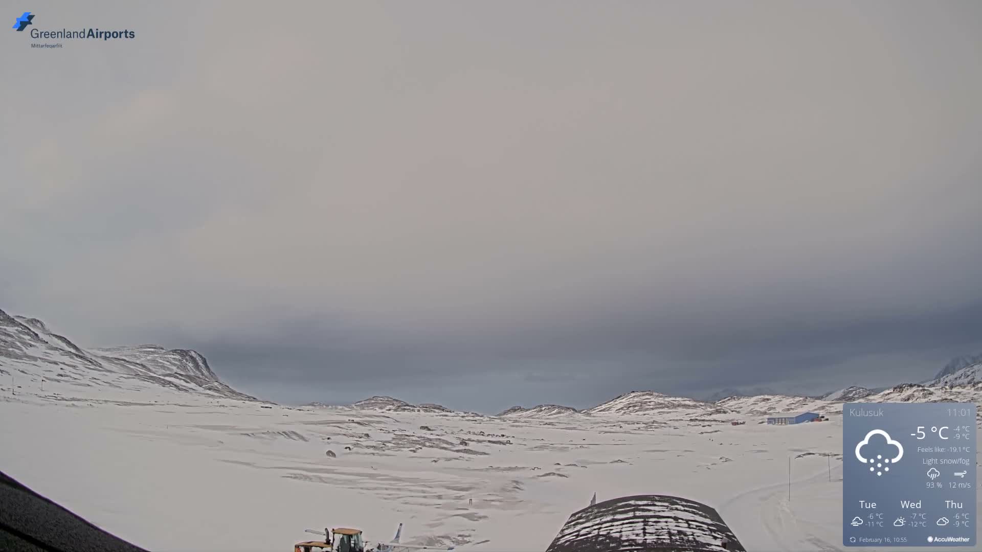 Kulusuk Airport West Towards Live Cam KUS / BGKK- Kulusuk, Sermersooq, Greenland, Denmark