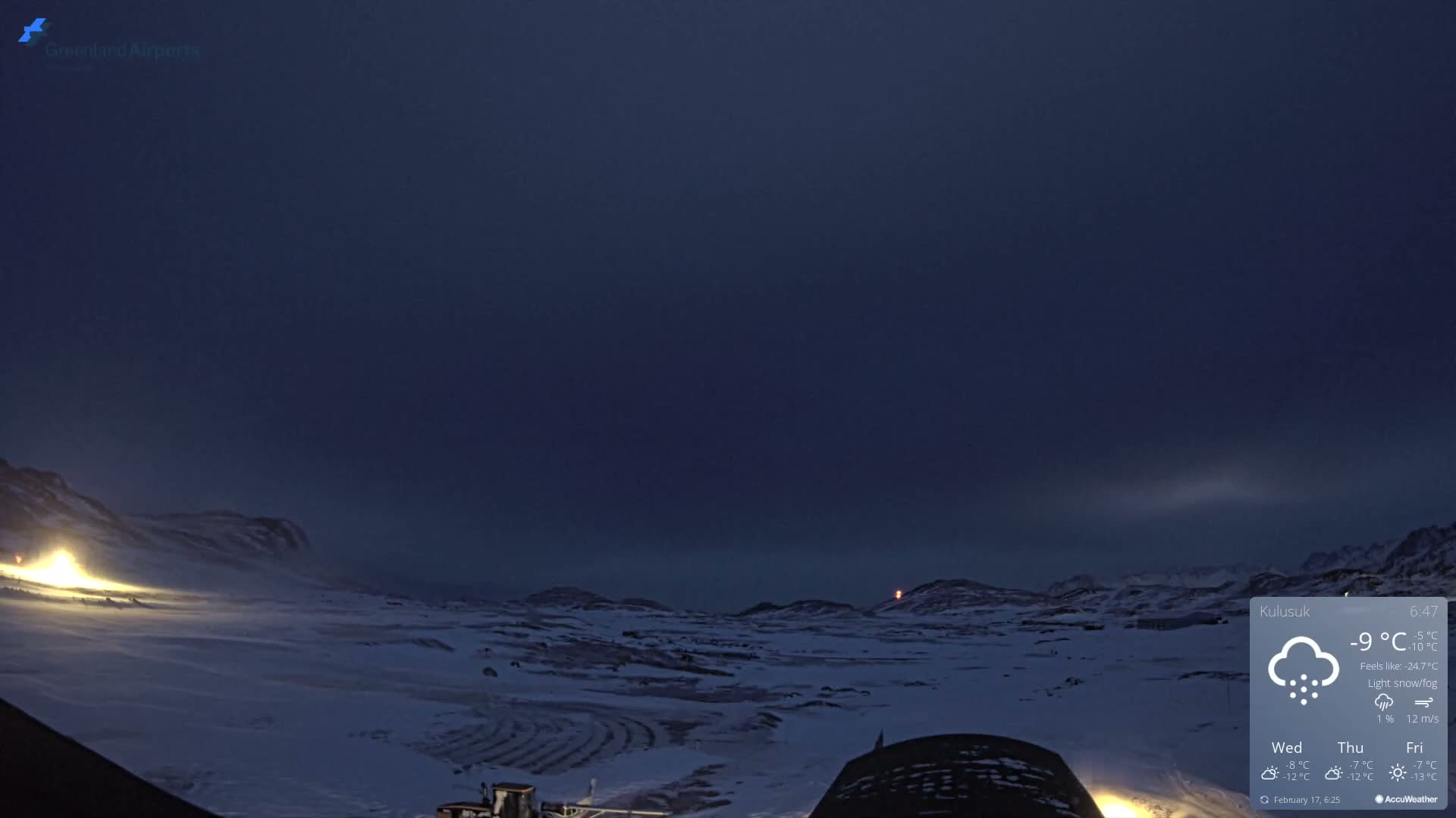 Kulusuk Airport West Towards Live Cam KUS / BGKK- Kulusuk, Sermersooq, Greenland, Denmark