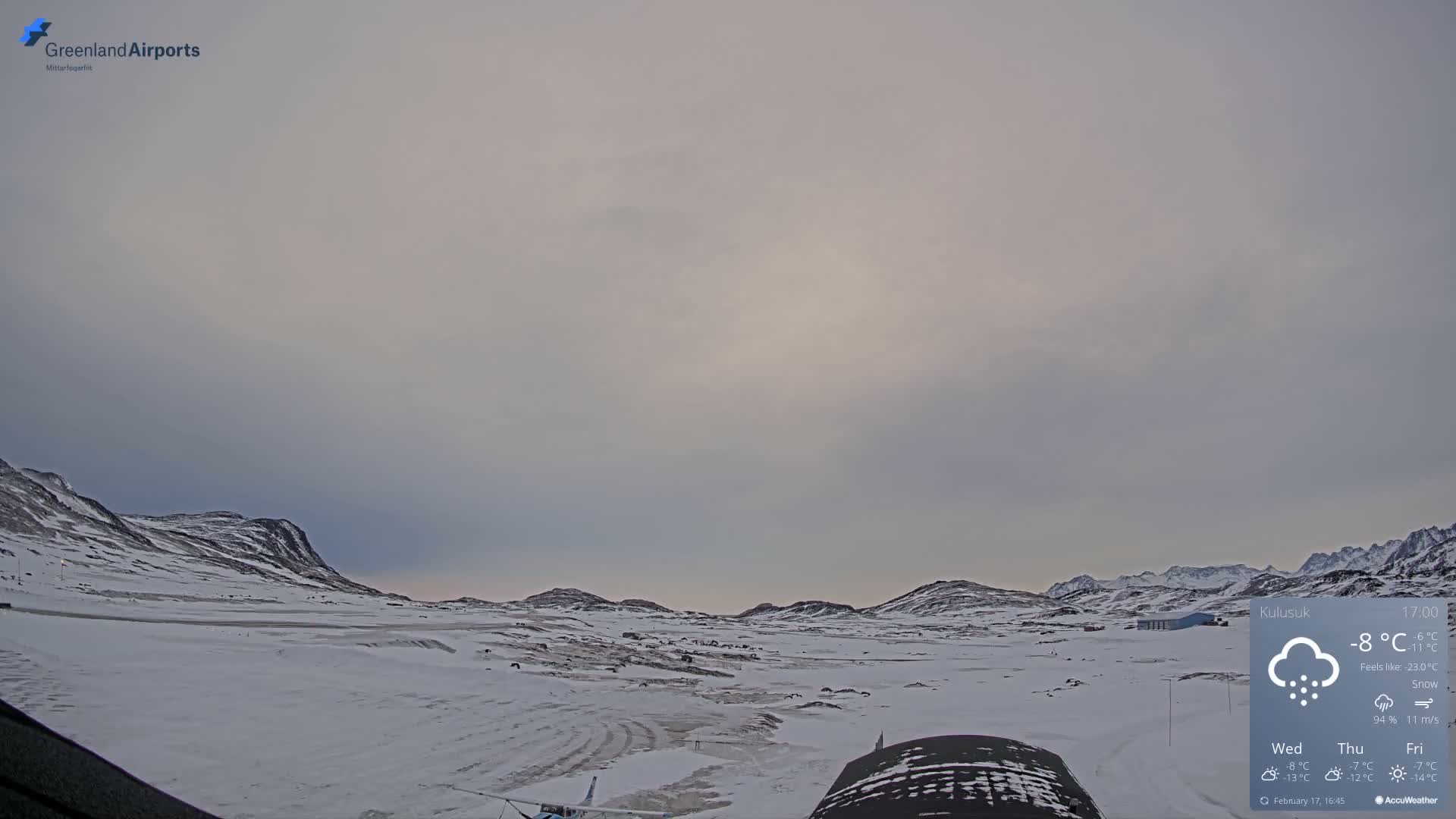Kulusuk Airport West Towards Live Cam KUS / BGKK- Kulusuk, Sermersooq, Greenland, Denmark