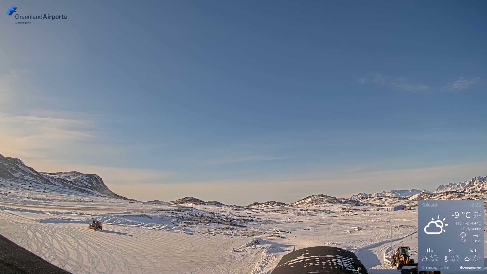 Kulusuk Airport West Towards Live Cam KUS / BGKK- Kulusuk, Sermersooq, Greenland, Denmark