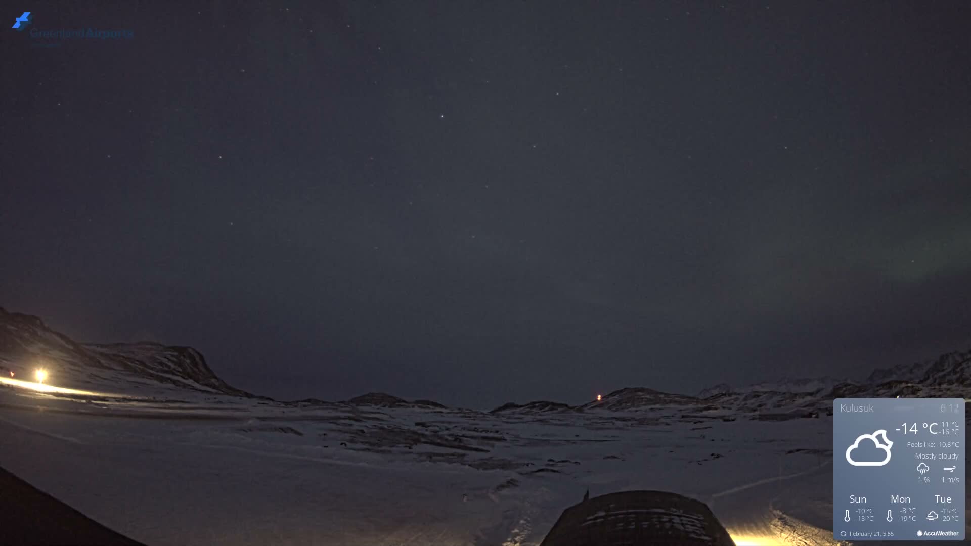 Kulusuk Airport West Towards Live Cam KUS / BGKK- Kulusuk, Sermersooq, Greenland, Denmark