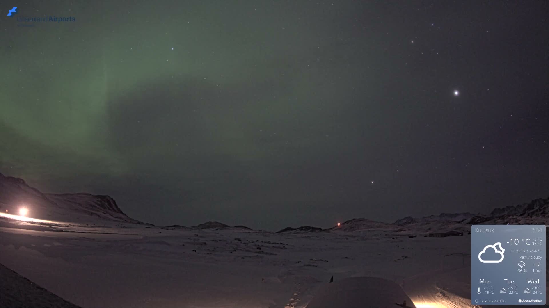 Kulusuk Airport West Towards Live Cam KUS / BGKK- Kulusuk, Sermersooq, Greenland, Denmark