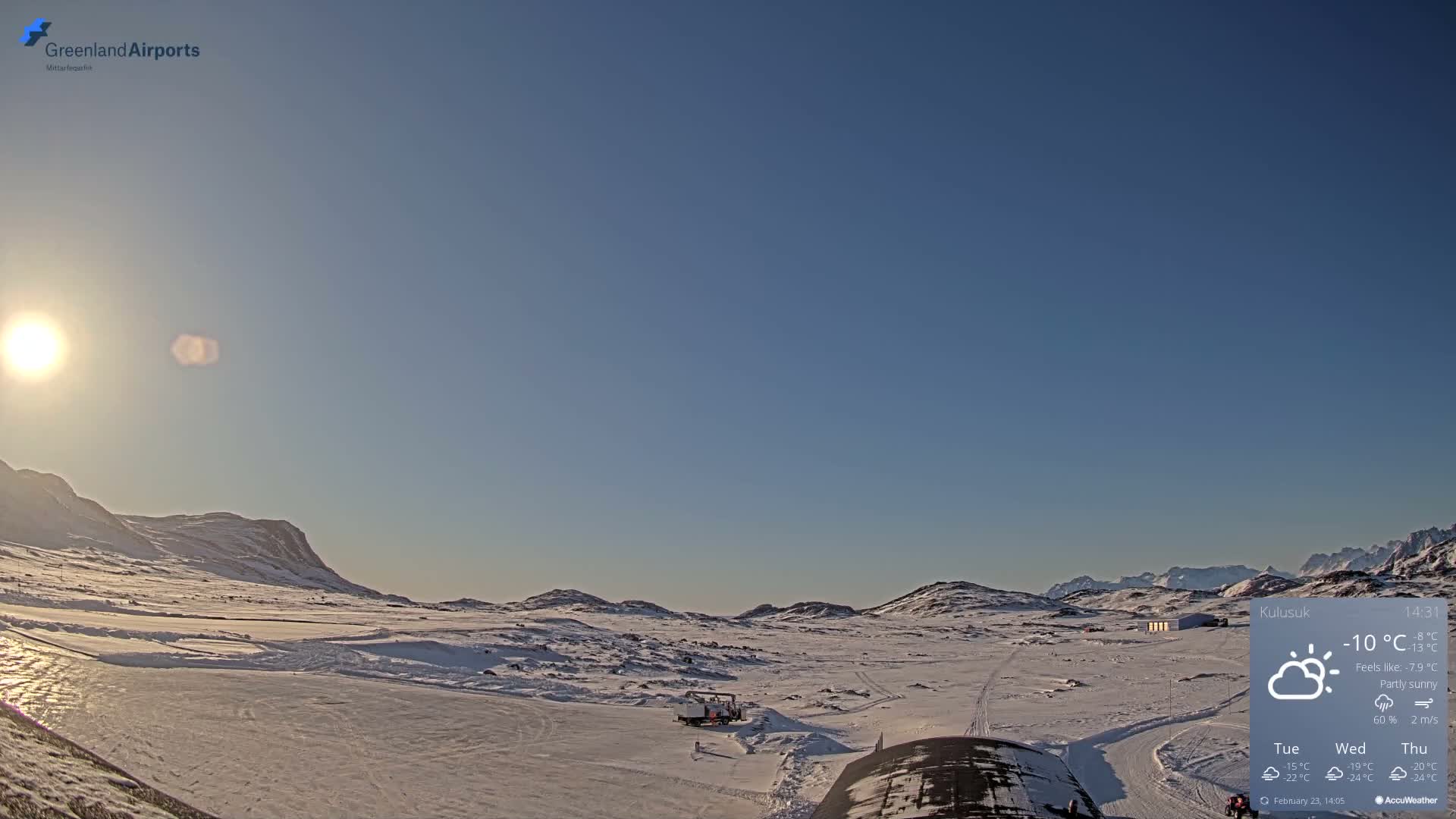 Kulusuk Airport West Towards Live Cam KUS / BGKK- Kulusuk, Sermersooq, Greenland, Denmark