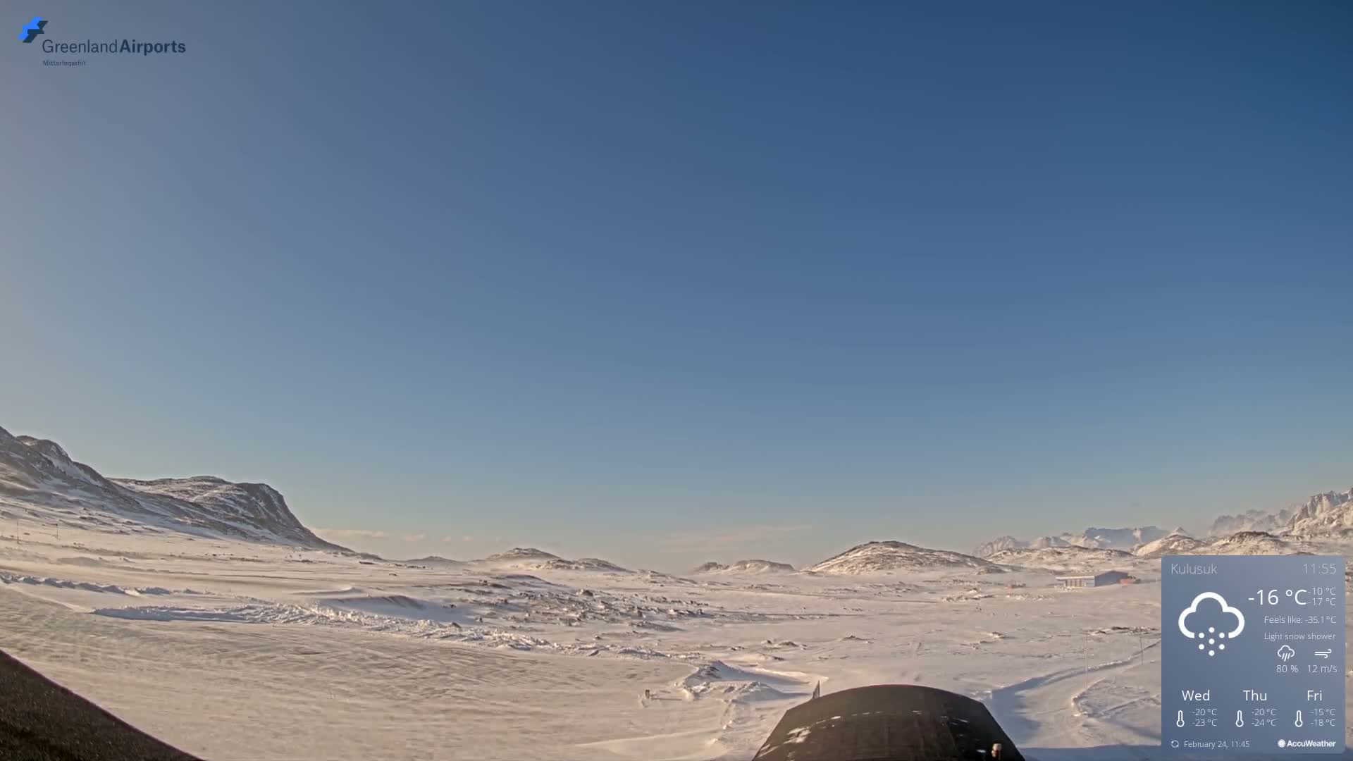 Kulusuk Airport West Towards Live Cam KUS / BGKK- Kulusuk, Sermersooq, Greenland, Denmark
