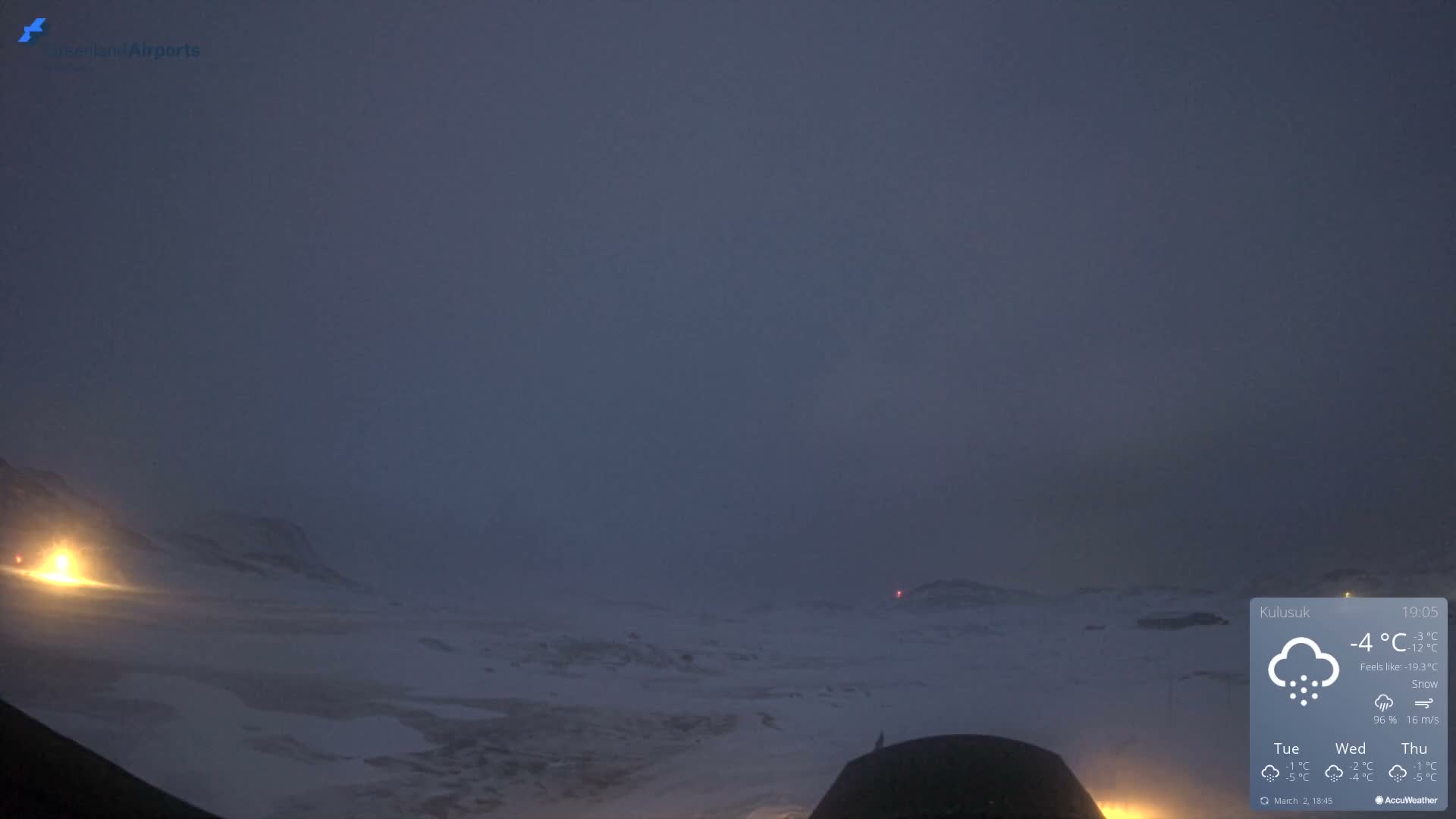Kulusuk Airport West Towards Live Cam KUS / BGKK- Kulusuk, Sermersooq, Greenland, Denmark