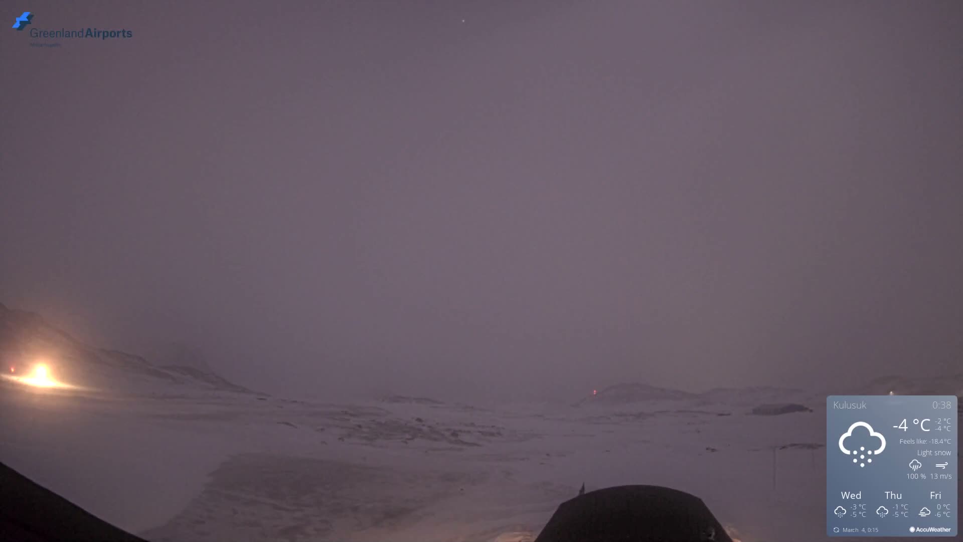 Kulusuk Airport West Towards Live Cam KUS / BGKK- Kulusuk, Sermersooq, Greenland, Denmark