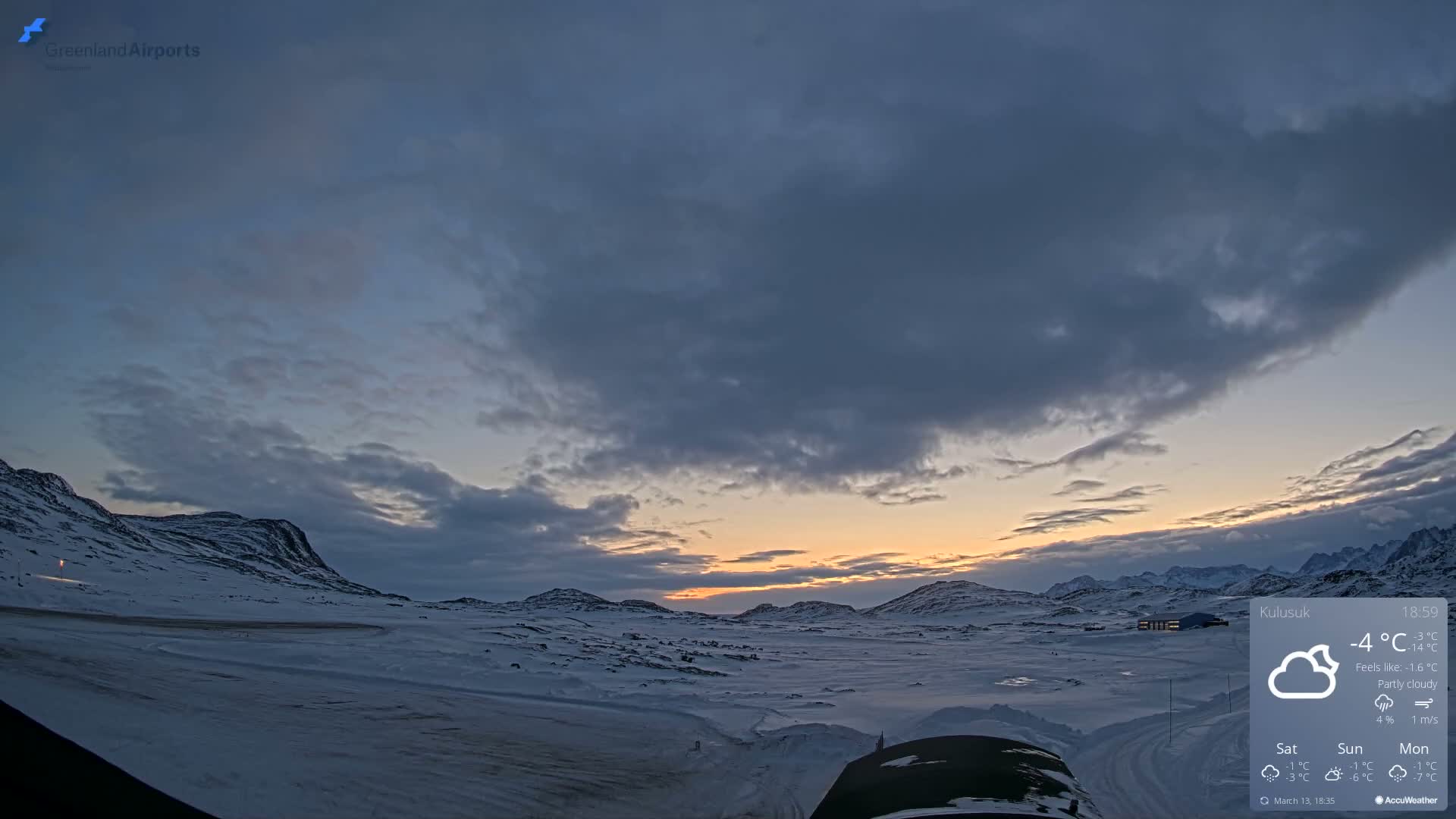 Kulusuk Airport West Towards Live Cam KUS / BGKK- Kulusuk, Sermersooq, Greenland, Denmark