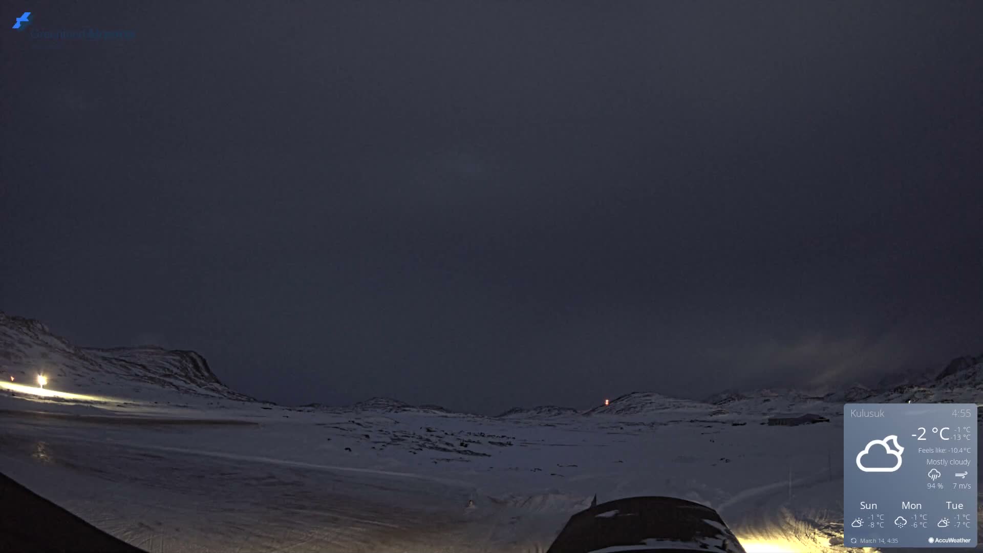 Kulusuk Airport West Towards Live Cam KUS / BGKK- Kulusuk, Sermersooq, Greenland, Denmark