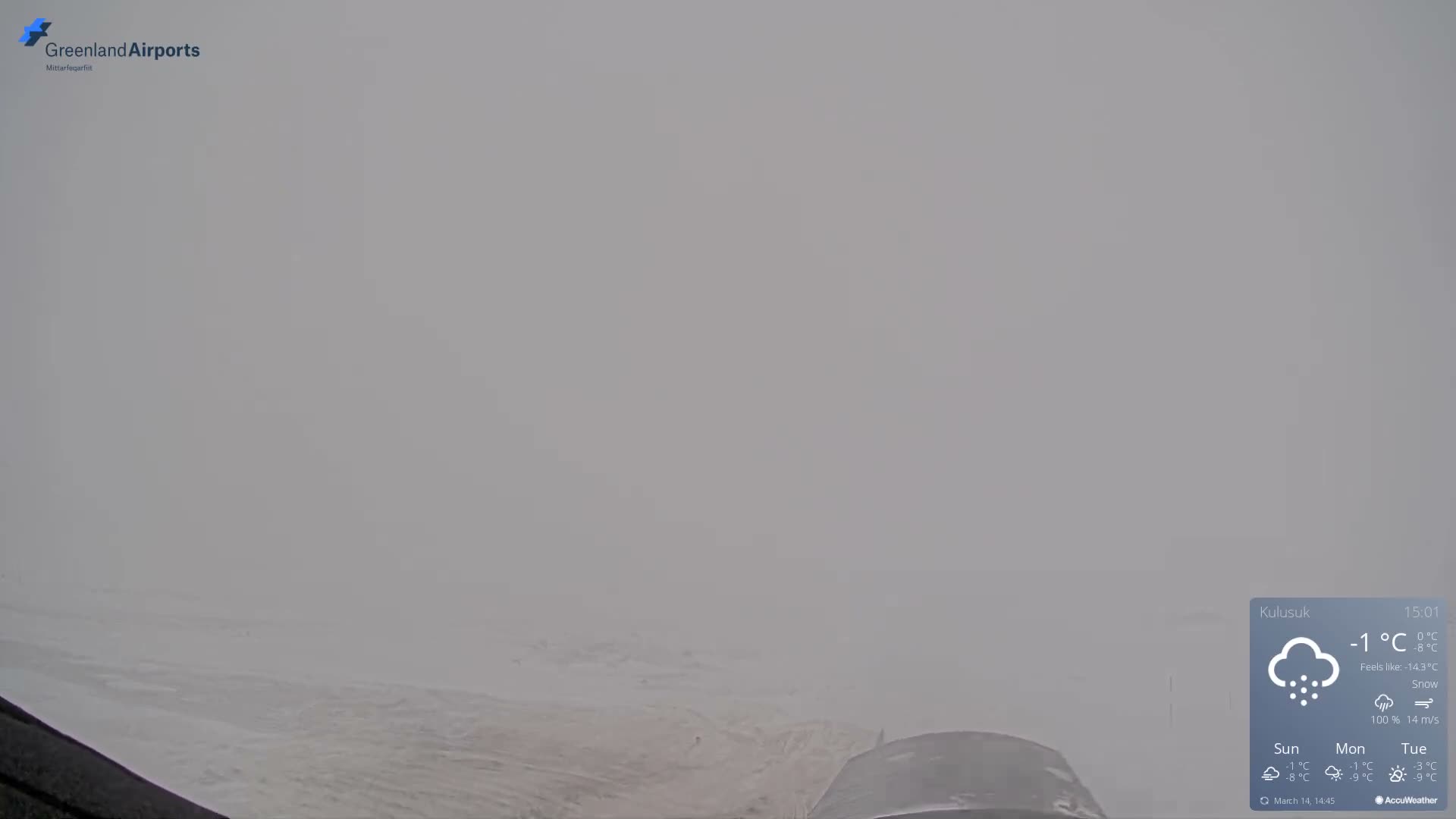 Kulusuk Airport West Towards Live Cam KUS / BGKK- Kulusuk, Sermersooq, Greenland, Denmark
