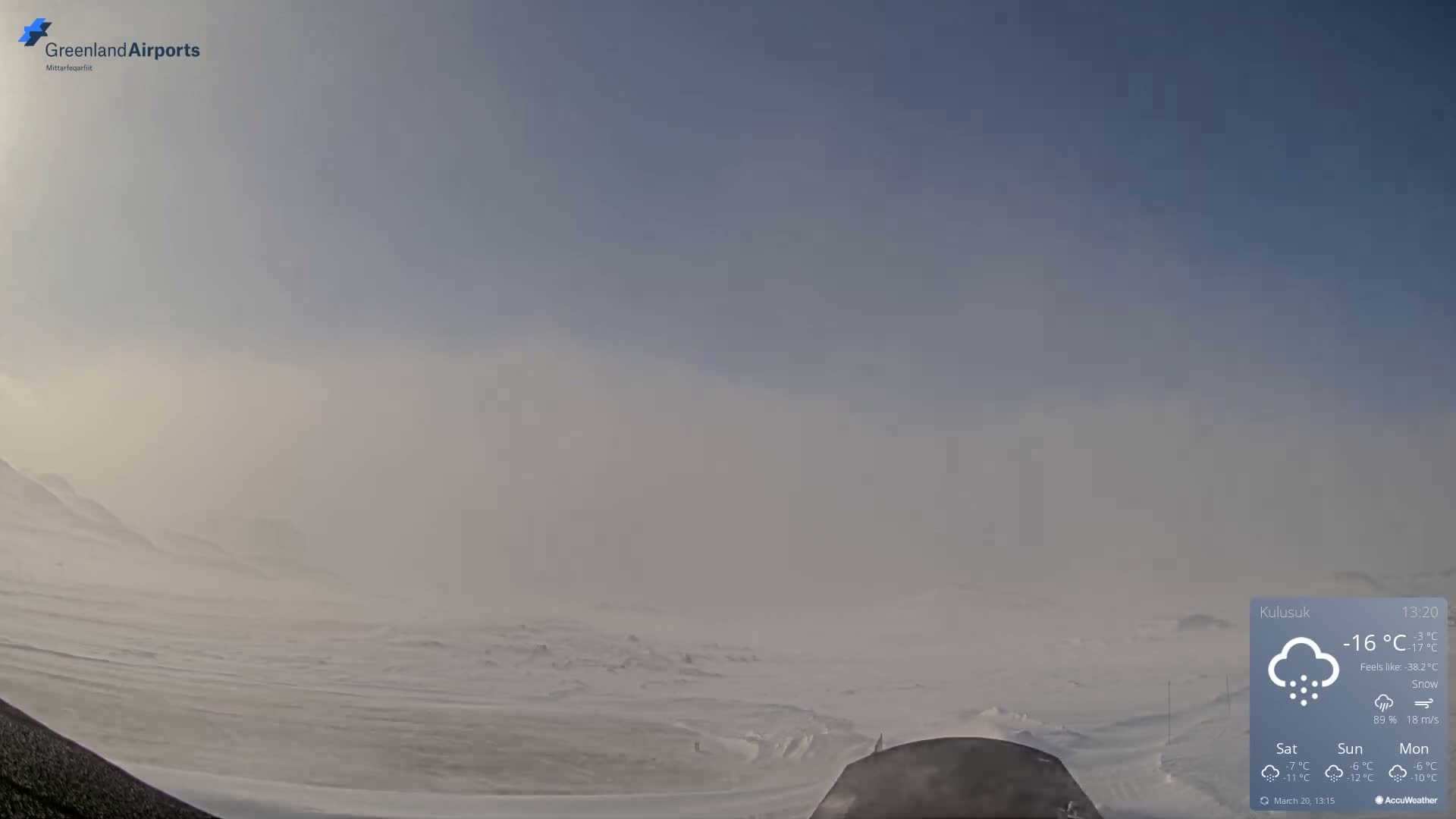 Kulusuk Airport West Towards Live Cam KUS / BGKK- Kulusuk, Sermersooq, Greenland, Denmark