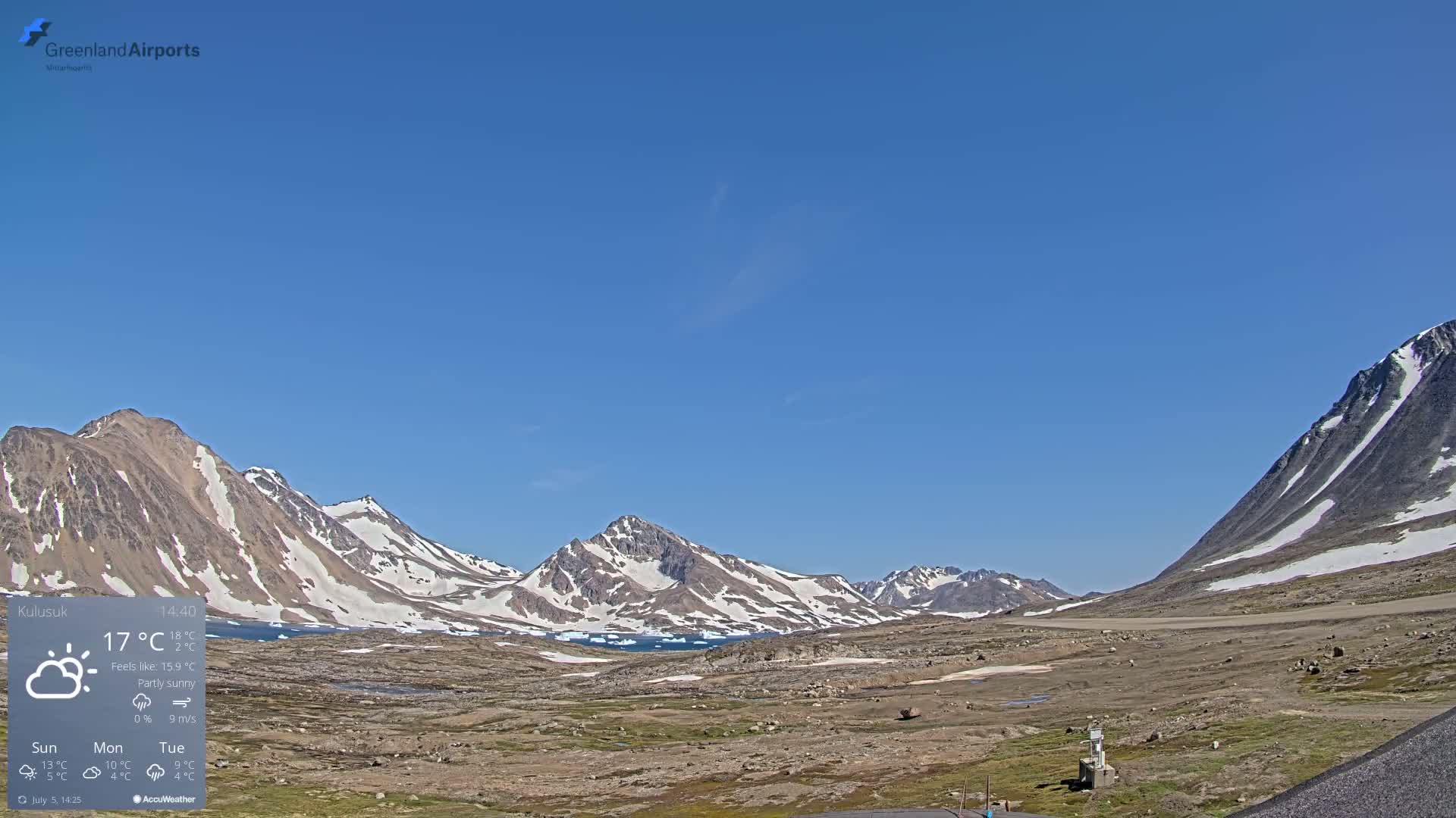Kulusuk Airport East Towards View Live Cam  KUS / BGKK- Kulusuk, Sermersooq, Greenland, Denmark