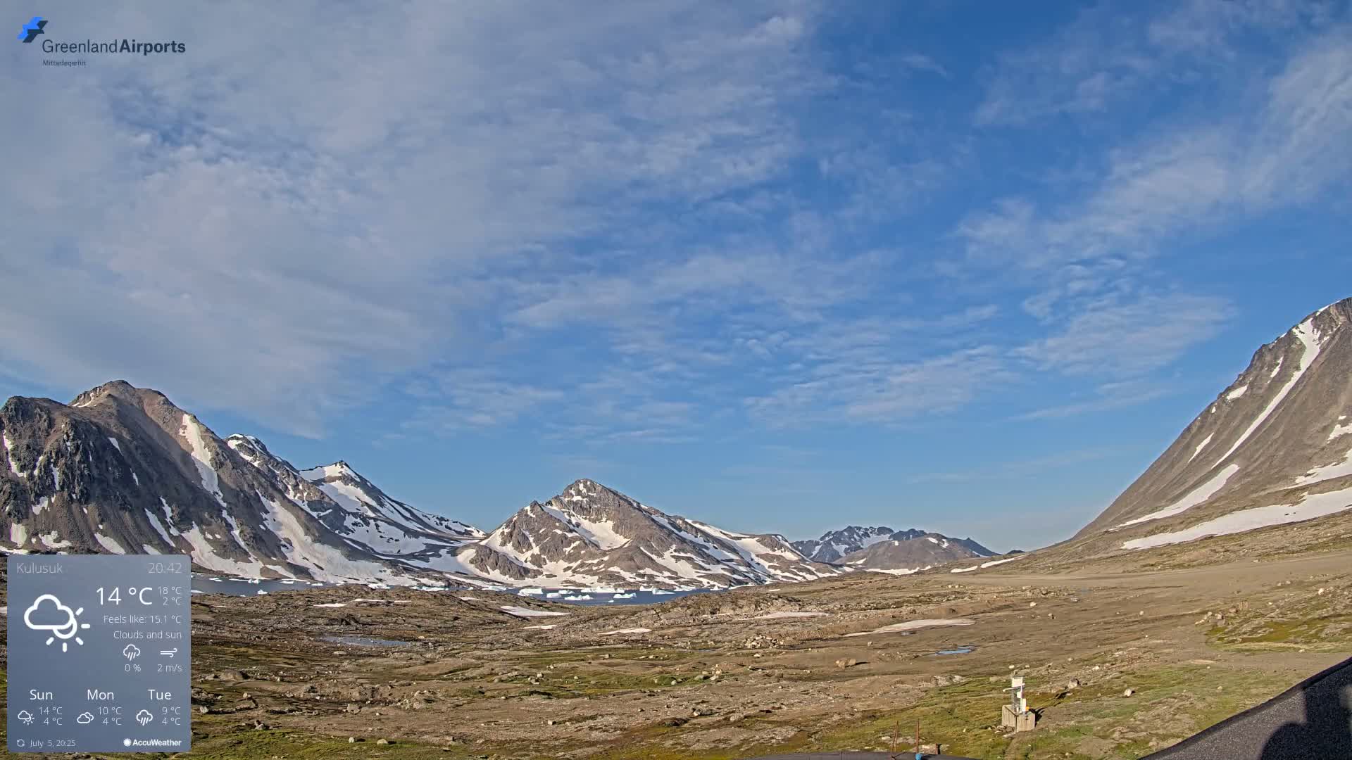 Kulusuk Airport East Towards View Live Cam  KUS / BGKK- Kulusuk, Sermersooq, Greenland, Denmark