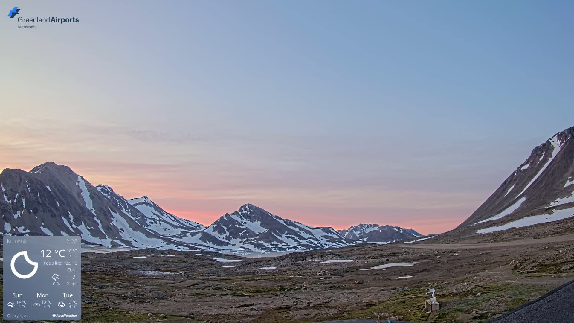 Kulusuk Airport East Towards View Live Cam  KUS / BGKK- Kulusuk, Sermersooq, Greenland, Denmark