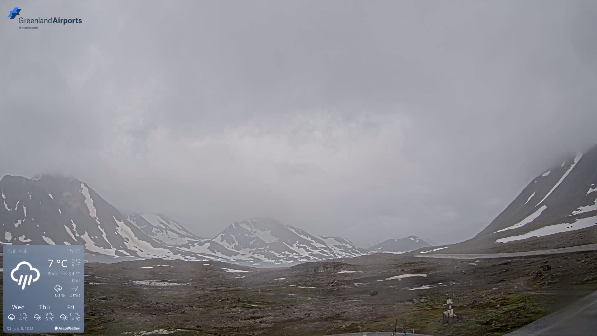 Kulusuk Airport East Towards View Live Cam  KUS / BGKK- Kulusuk, Sermersooq, Greenland, Denmark