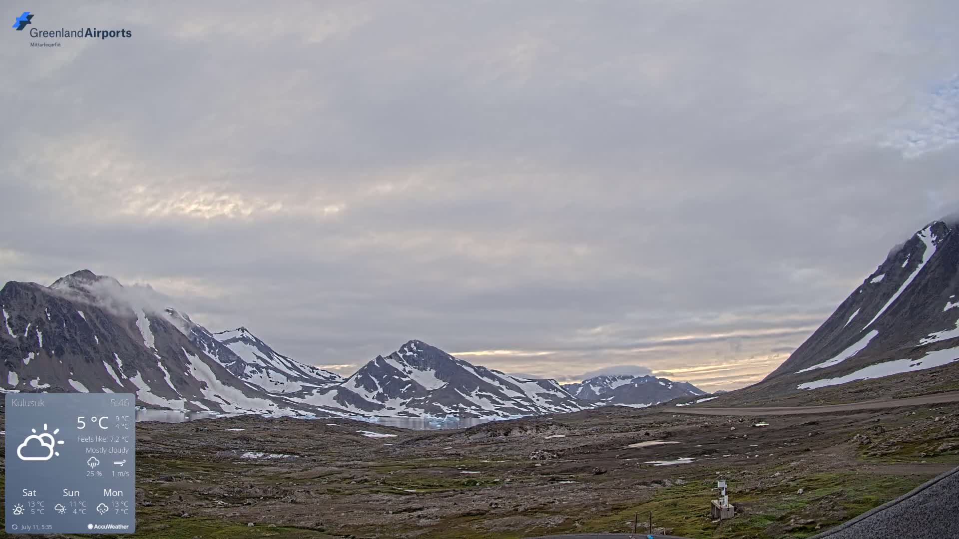 Kulusuk Airport East Towards View Live Cam  KUS / BGKK- Kulusuk, Sermersooq, Greenland, Denmark