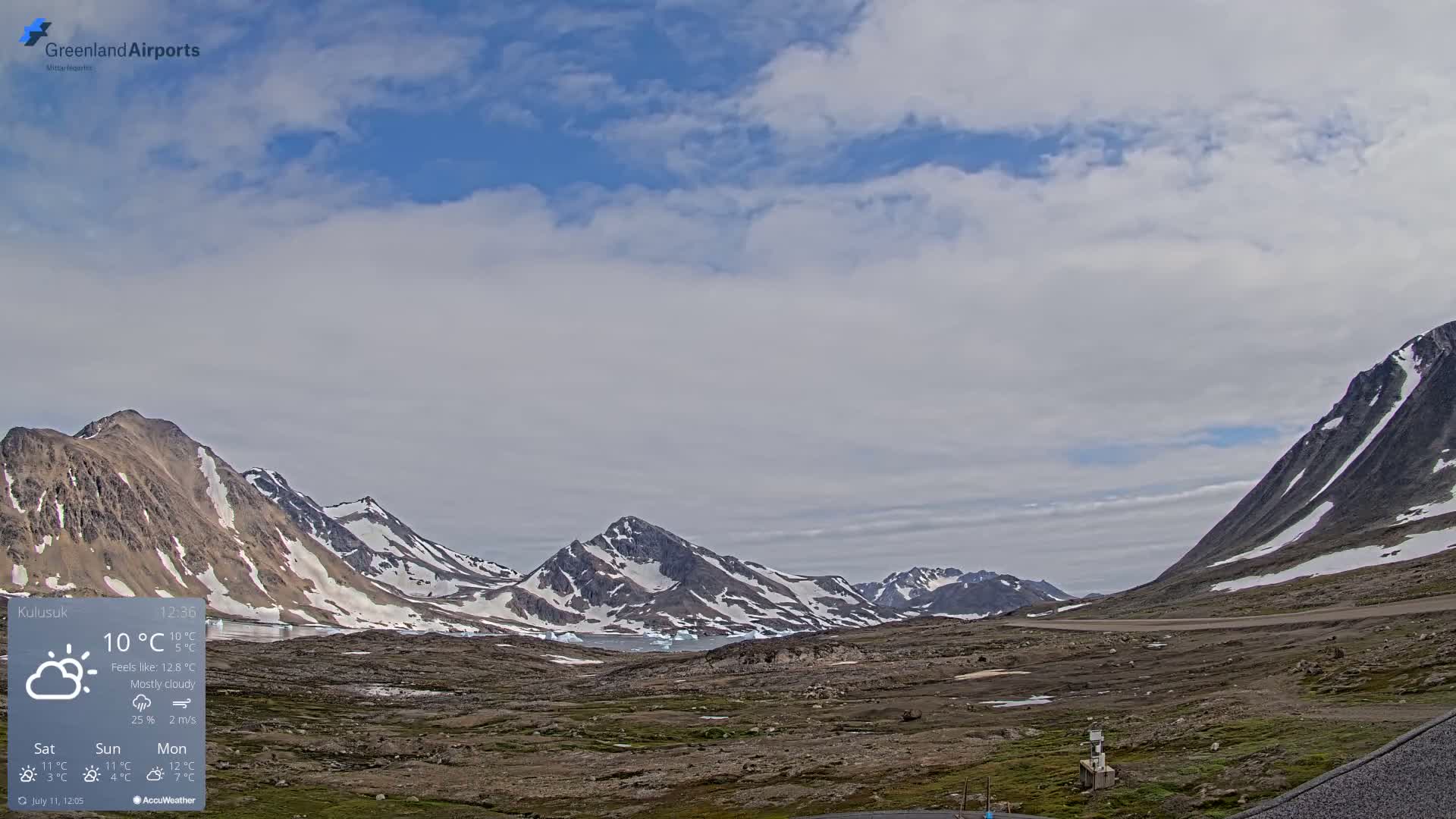 Kulusuk Airport East Towards View Live Cam  KUS / BGKK- Kulusuk, Sermersooq, Greenland, Denmark
