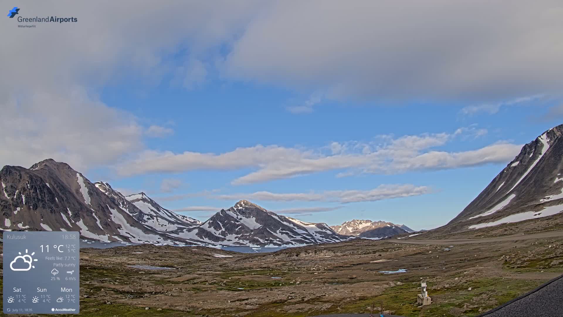 Kulusuk Airport East Towards View Live Cam  KUS / BGKK- Kulusuk, Sermersooq, Greenland, Denmark