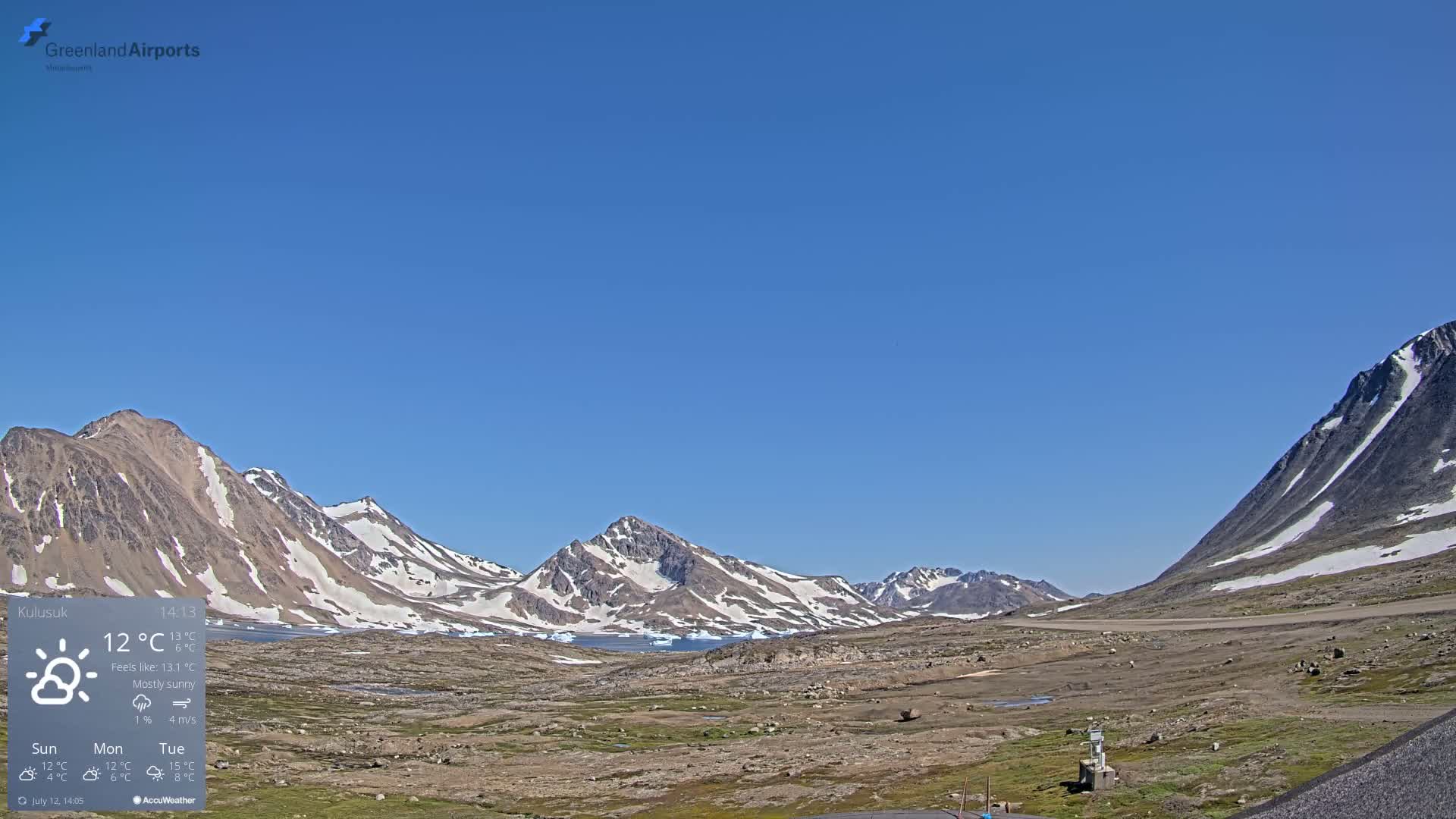 Kulusuk Airport East Towards View Live Cam  KUS / BGKK- Kulusuk, Sermersooq, Greenland, Denmark